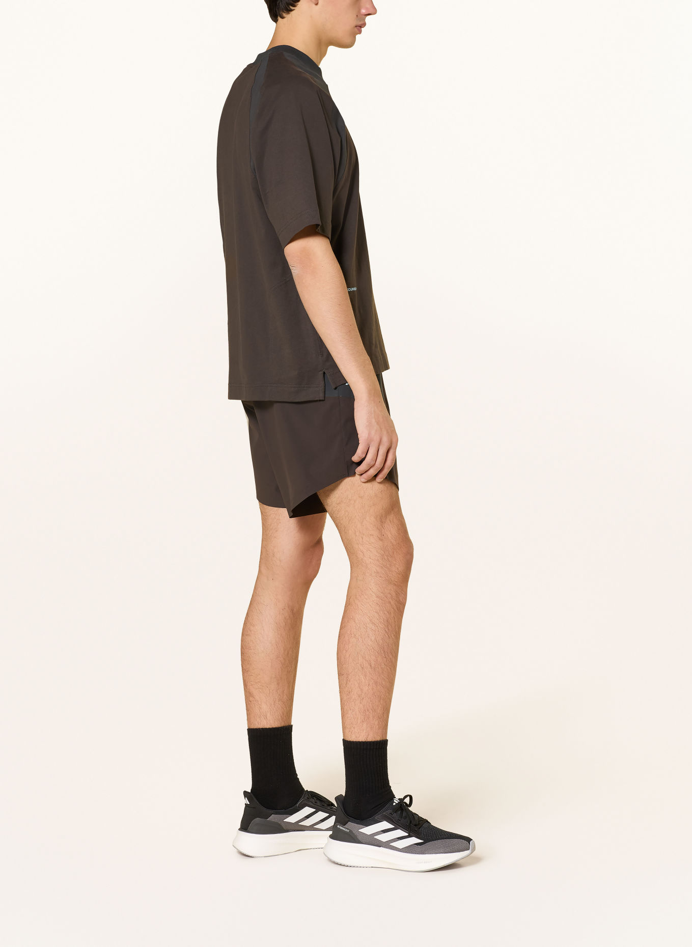 adidas 2-in-1 running shorts ADI365 HERMANOS KOUMORI: DARK BROWN / DARK GRAY