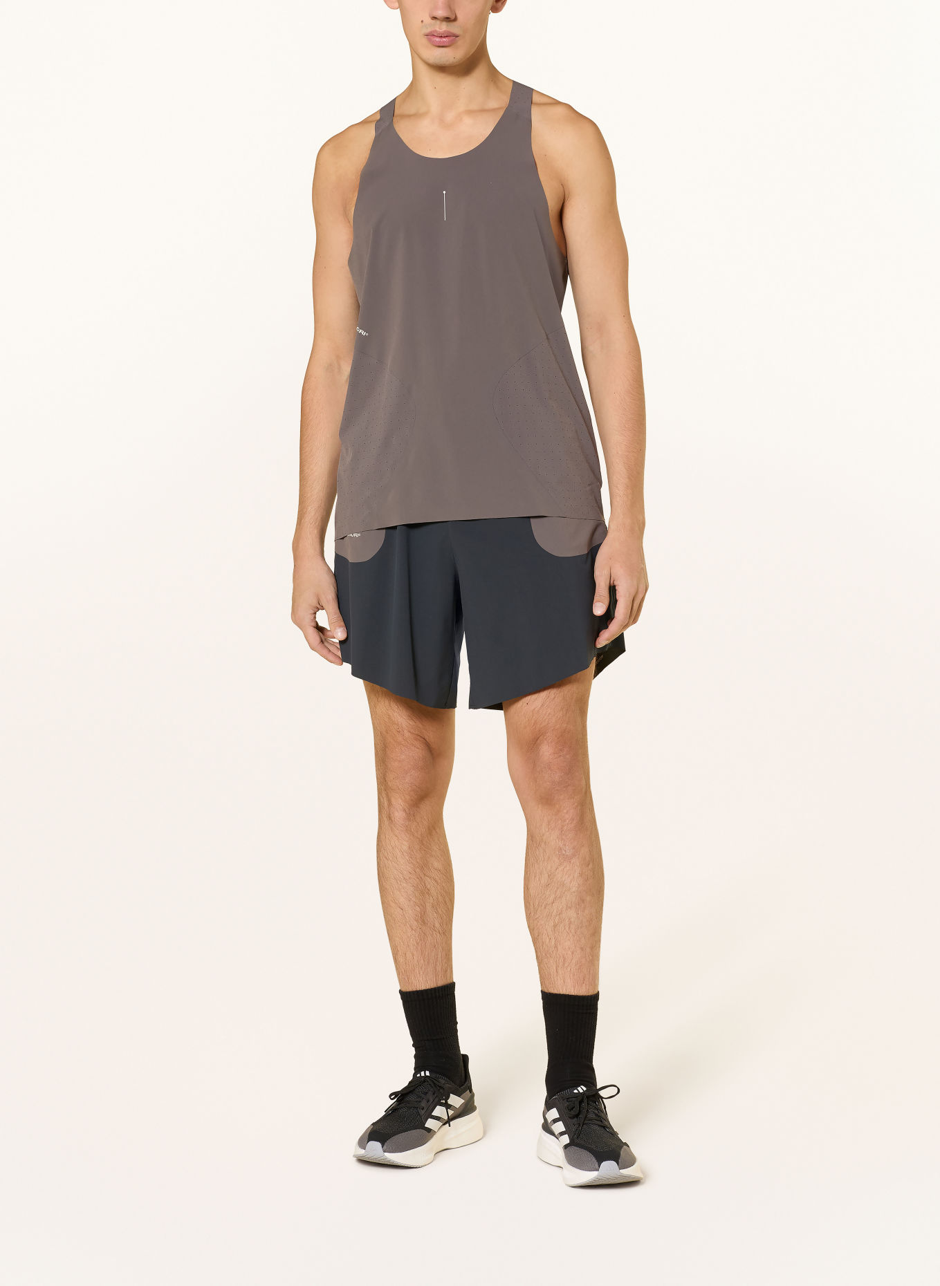 adidas 2-in-1 running shorts ADI365 HERMANOS KOUMORI: DARK BLUE / DARK GRAY