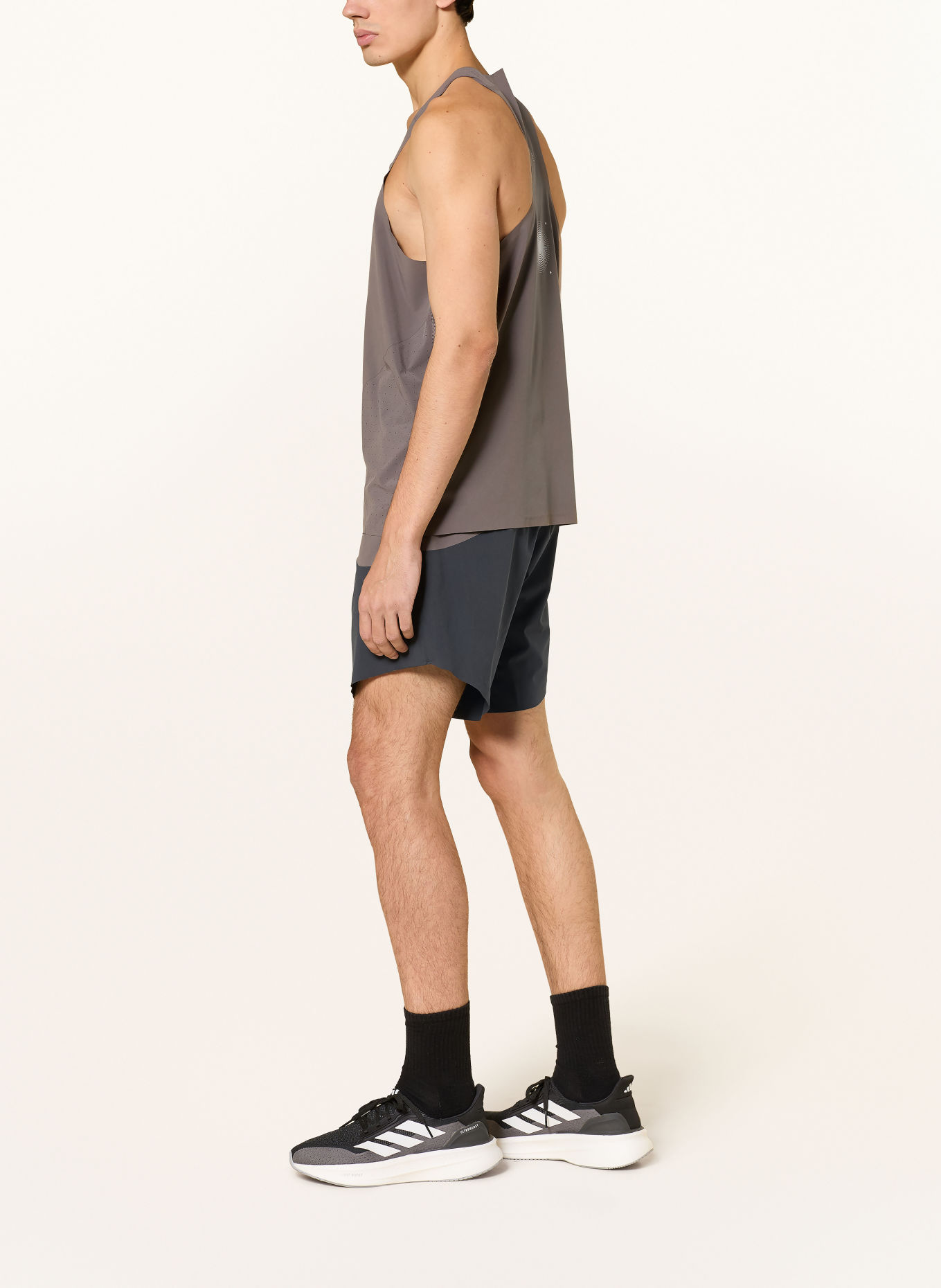 adidas 2-in-1 running shorts ADI365 HERMANOS KOUMORI: DARK BLUE / DARK GRAY