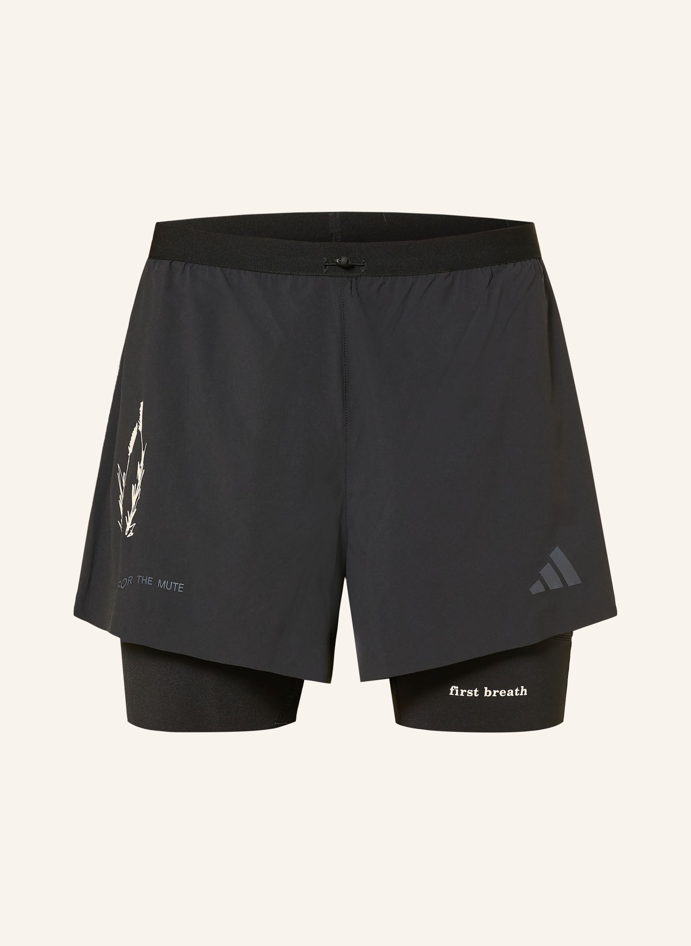 adidas 2-in-1 hardloopshort ADI X SFTM: ZWART