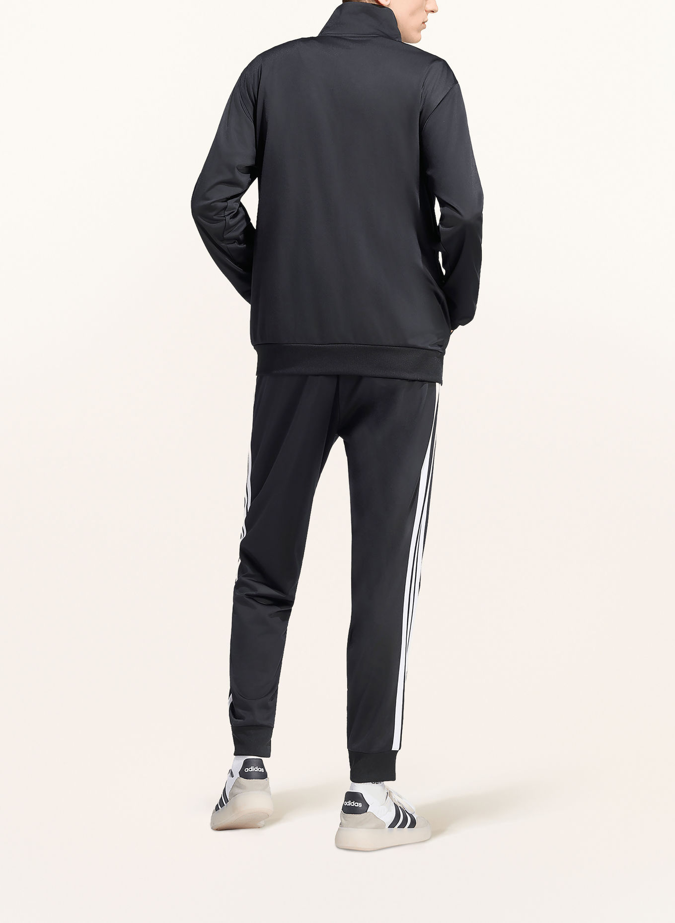 adidas DAYREADY tracksuit with braided stripes: BLACK / WHITE