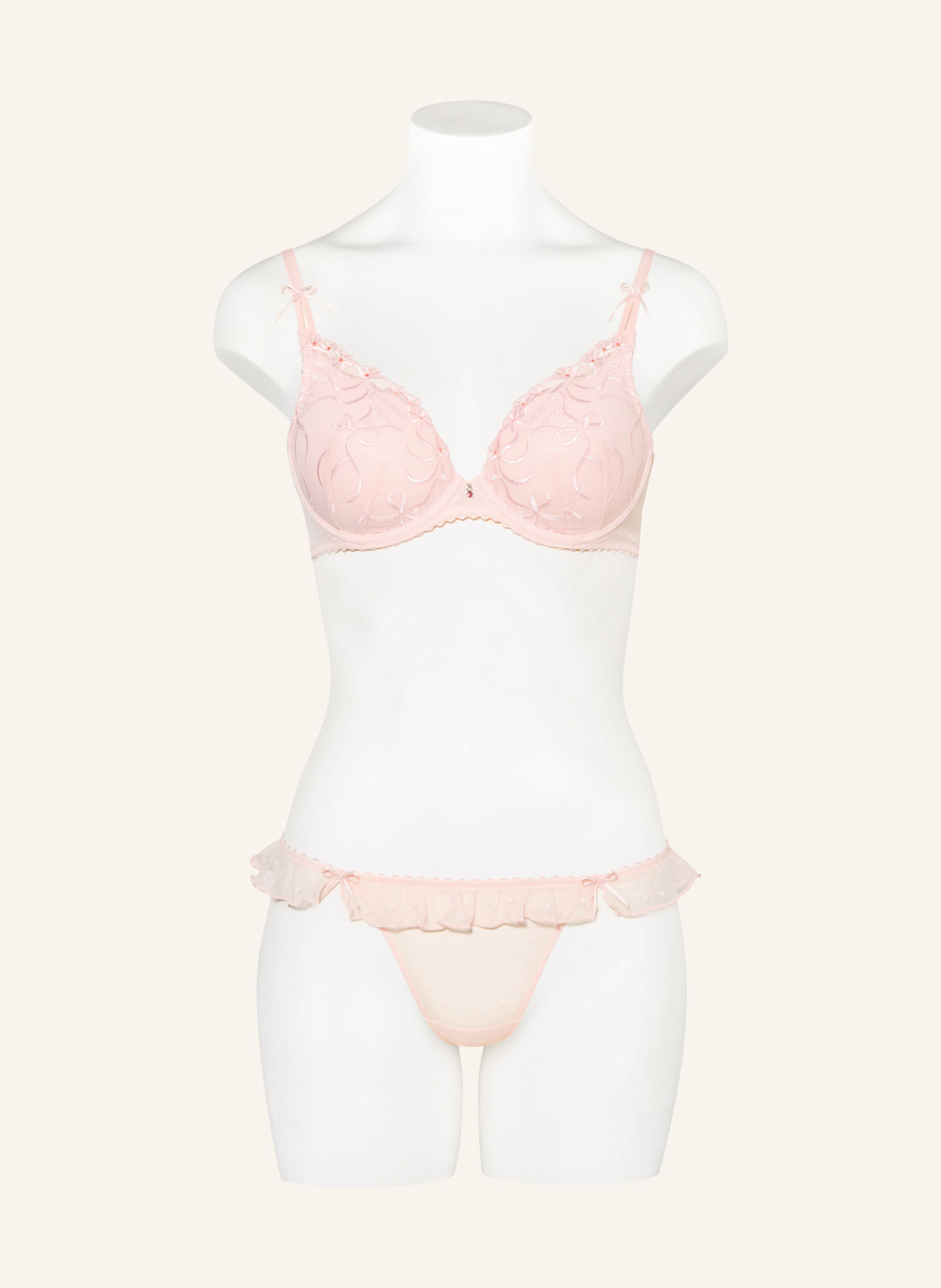 MARIE JO String NOOVA à volants: ROSE CLAIR