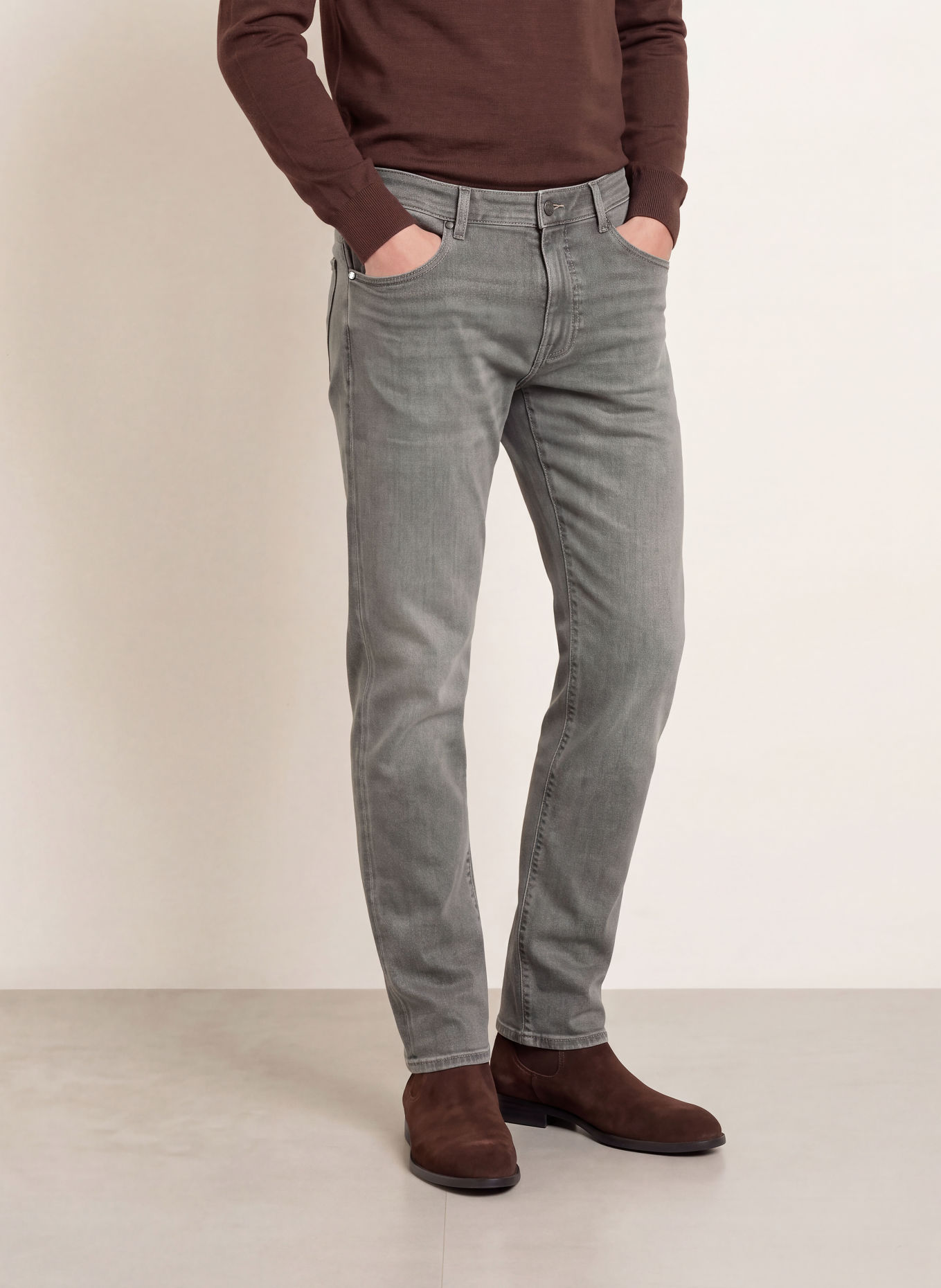 BOSS OGDEN Straight-Fit Jeans: 035 MEDIUM GREY