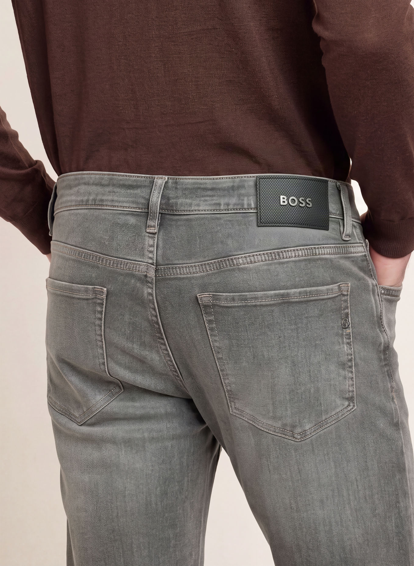 BOSS OGDEN Straight-Fit Jeans: 035 MEDIUM GREY