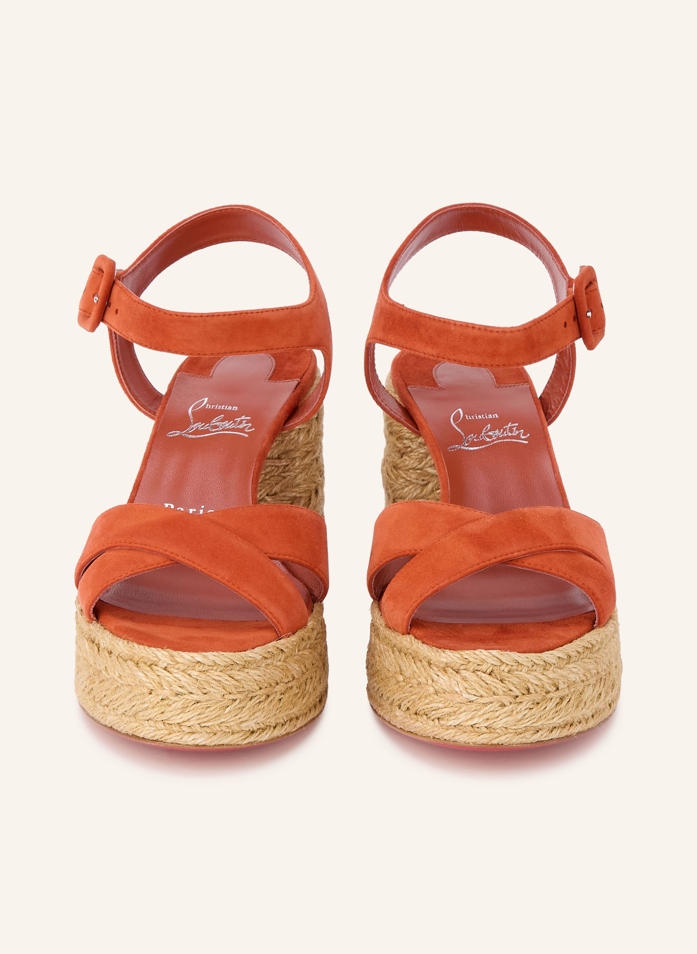 Christian Louboutin Sandalettes CALAKALA 85: ORANGE FONCÉ