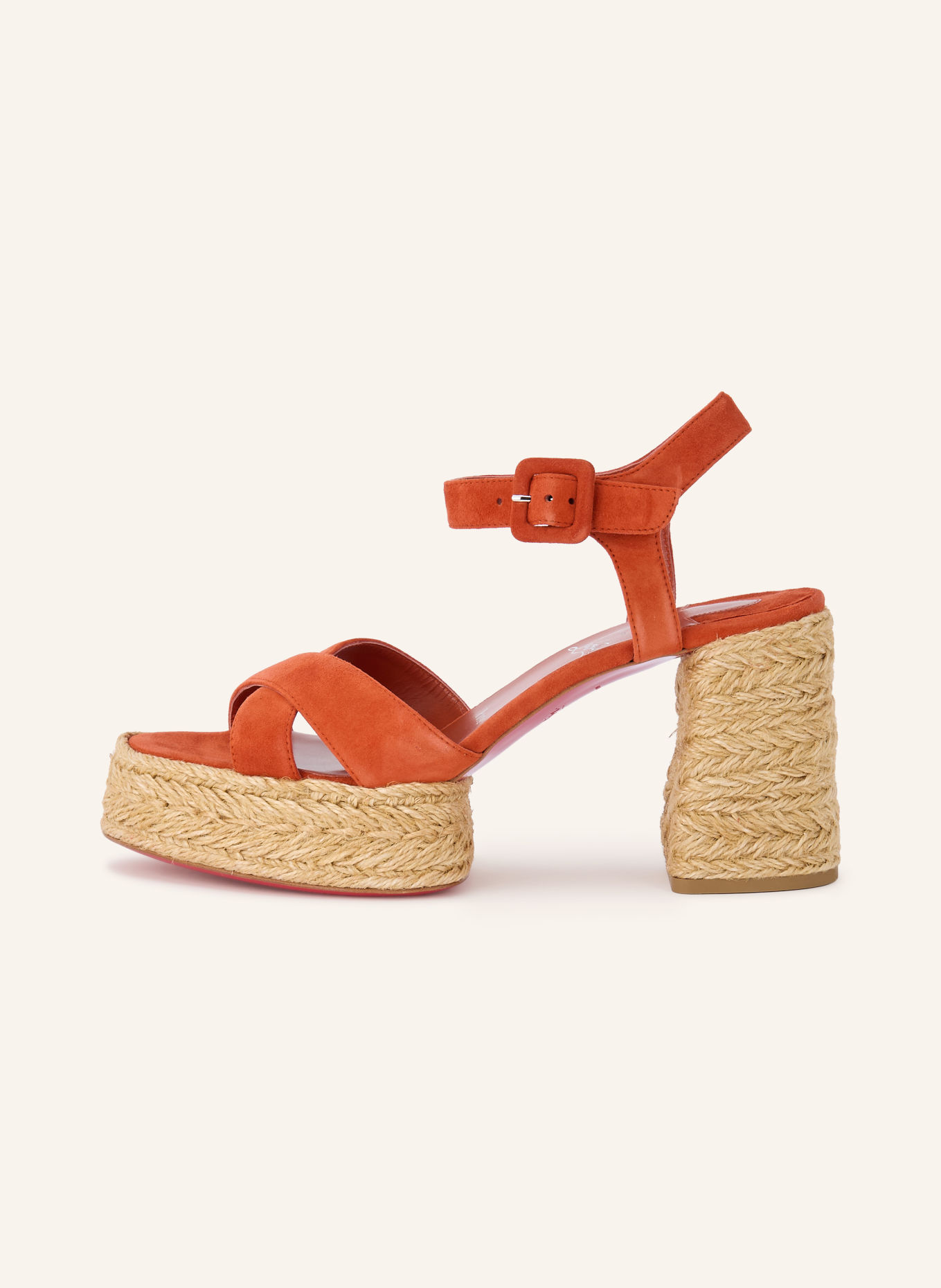 Christian Louboutin Sandalettes CALAKALA 85: ORANGE FONCÉ