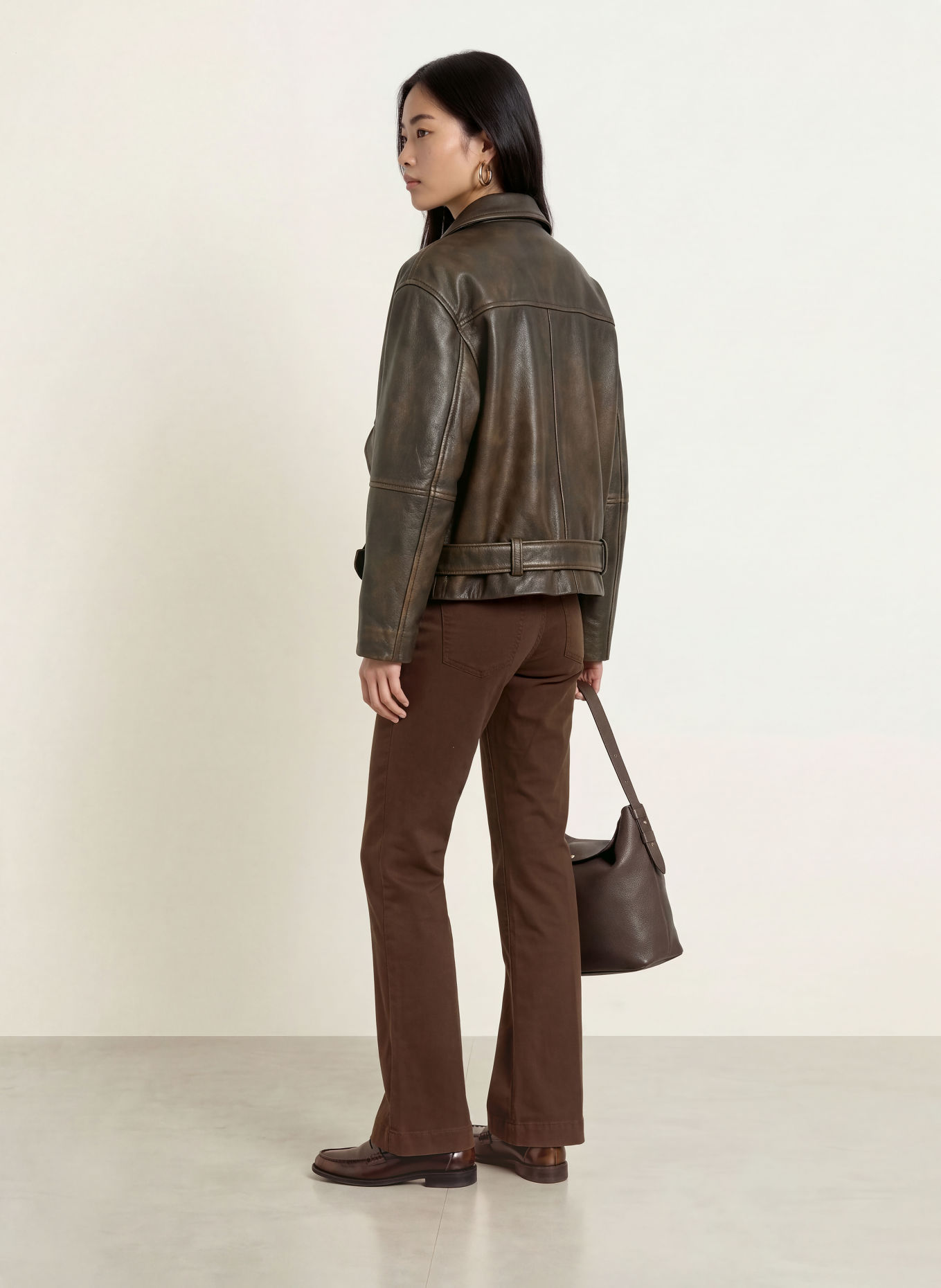 BRAX MAINE Bootcut trousers: DARK BROWN