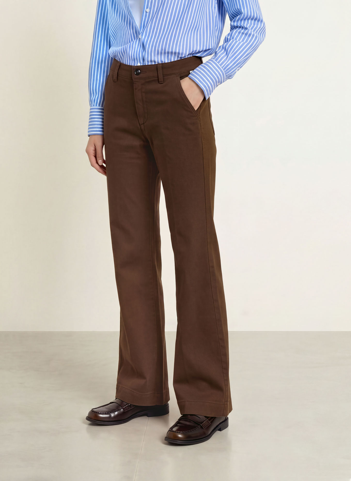BRAX MAINE Bootcut trousers: DARK BROWN