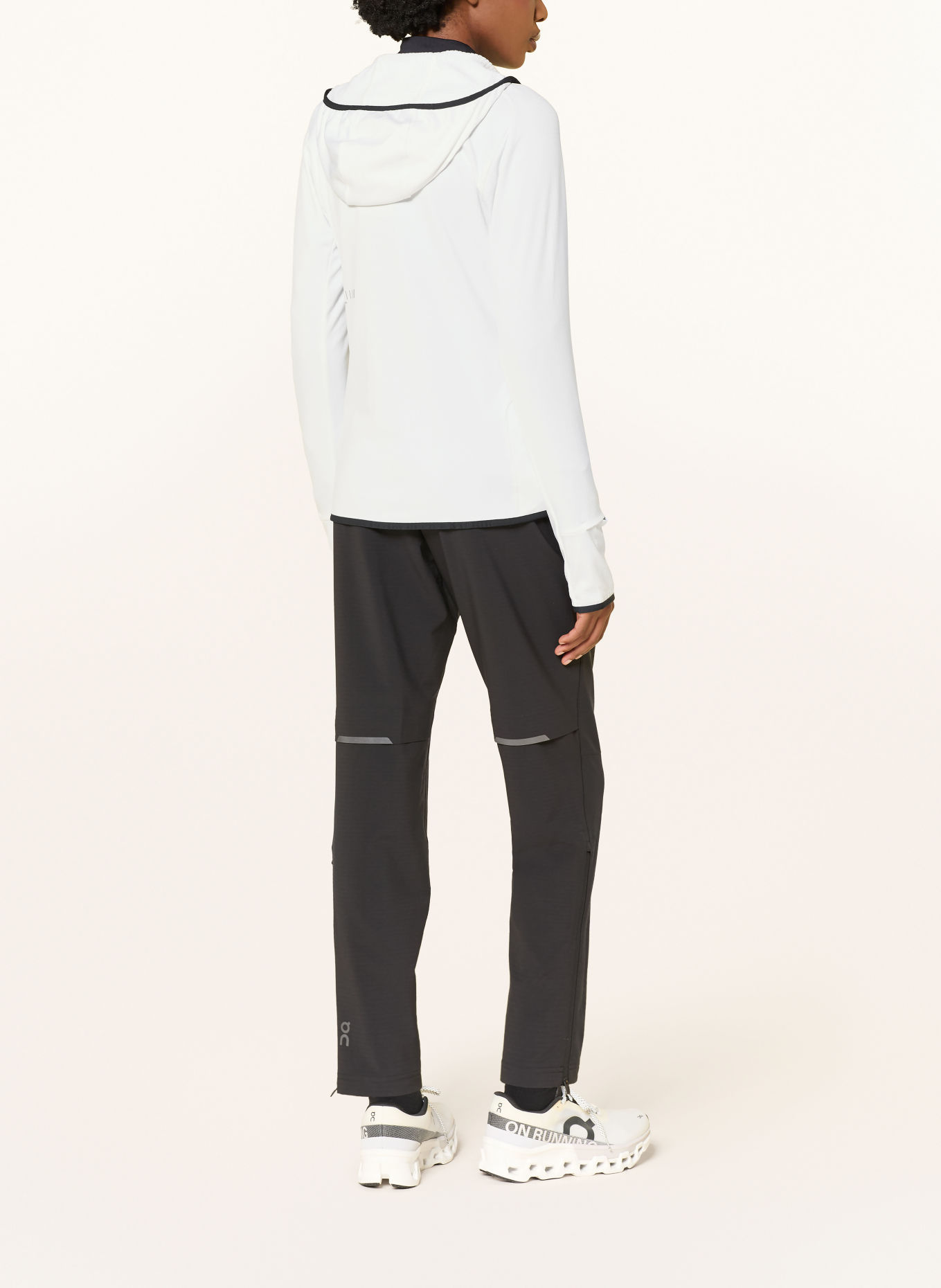 On Veste de course CLIMATE: BLANC / NOIR