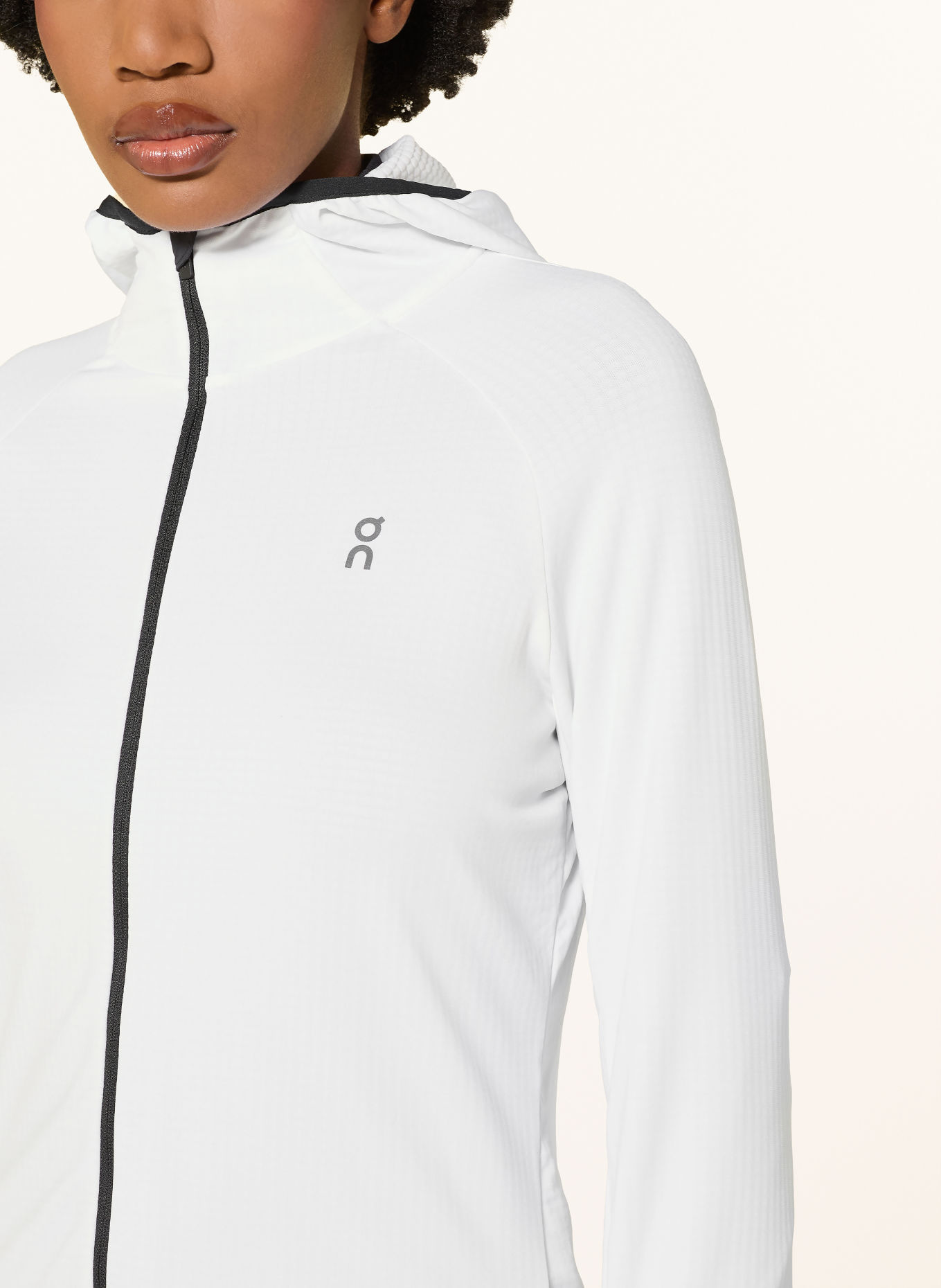 On Veste de course CLIMATE: BLANC / NOIR