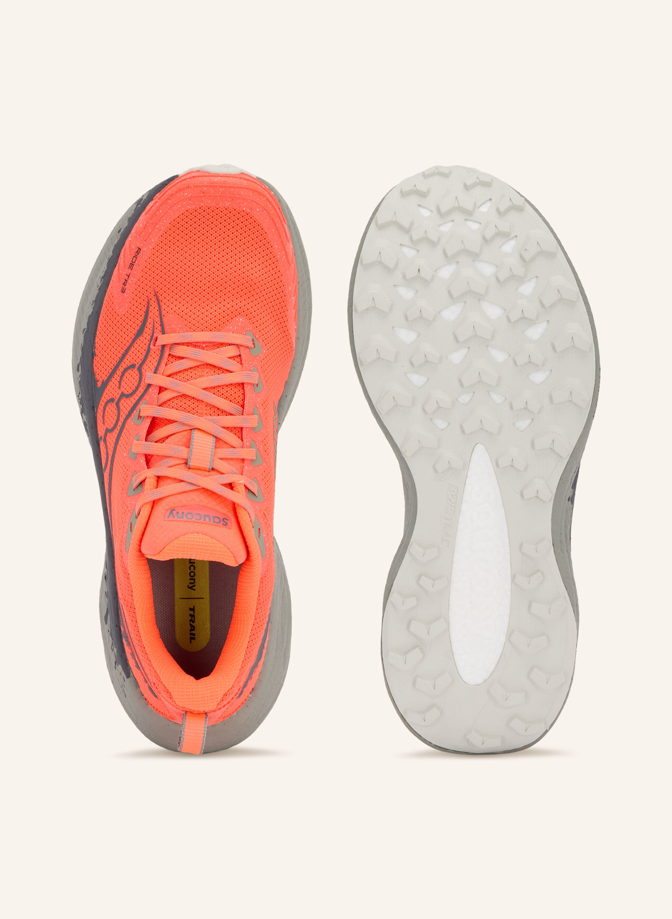 saucony RIDE TR3 Trail running shoes: NEON RED / DARK GRAY / BLACK
