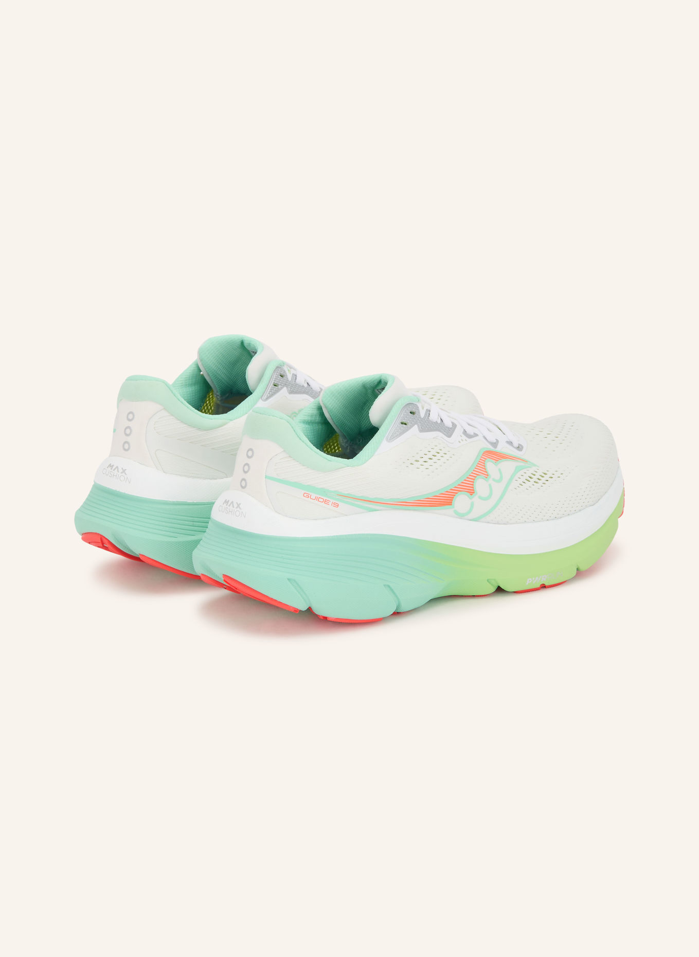 saucony Laufschuhe GUIDE 19: WEISS / NEONROT / MINT