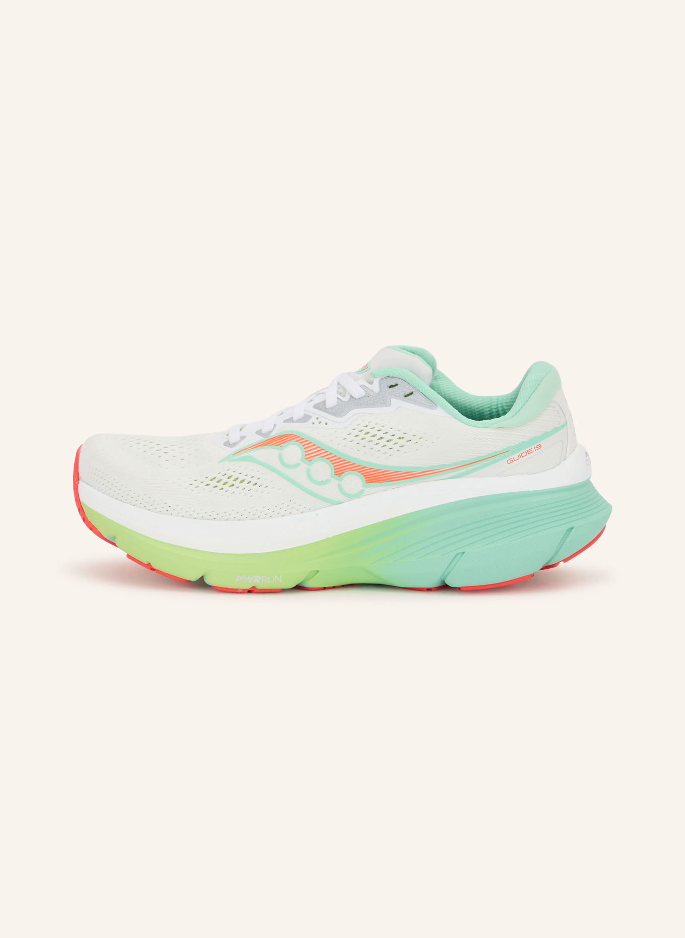 saucony Laufschuhe GUIDE 19: WEISS / NEONROT / MINT
