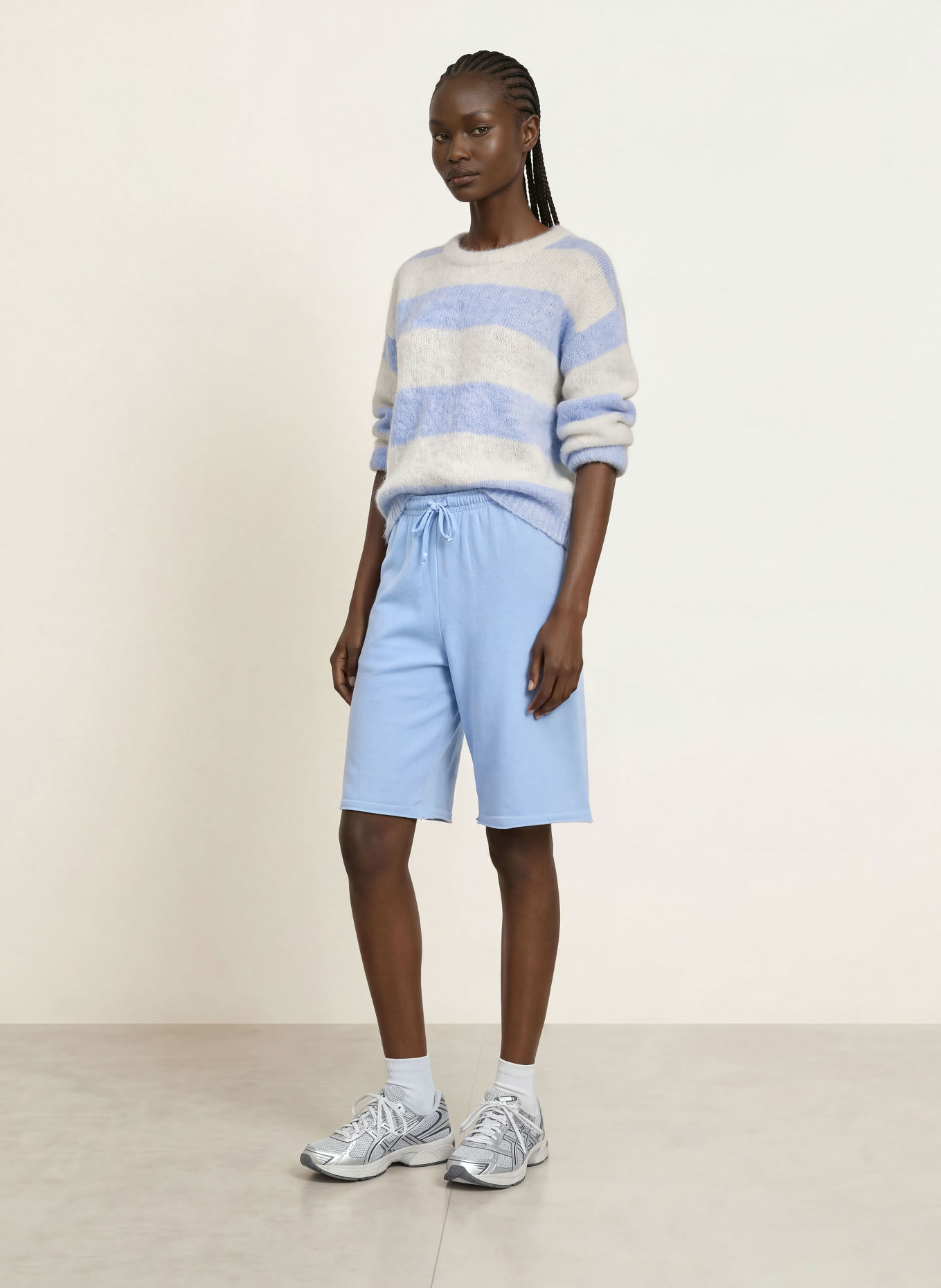 American Vintage Trui NIBY: LICHTBLAUW / WIT
