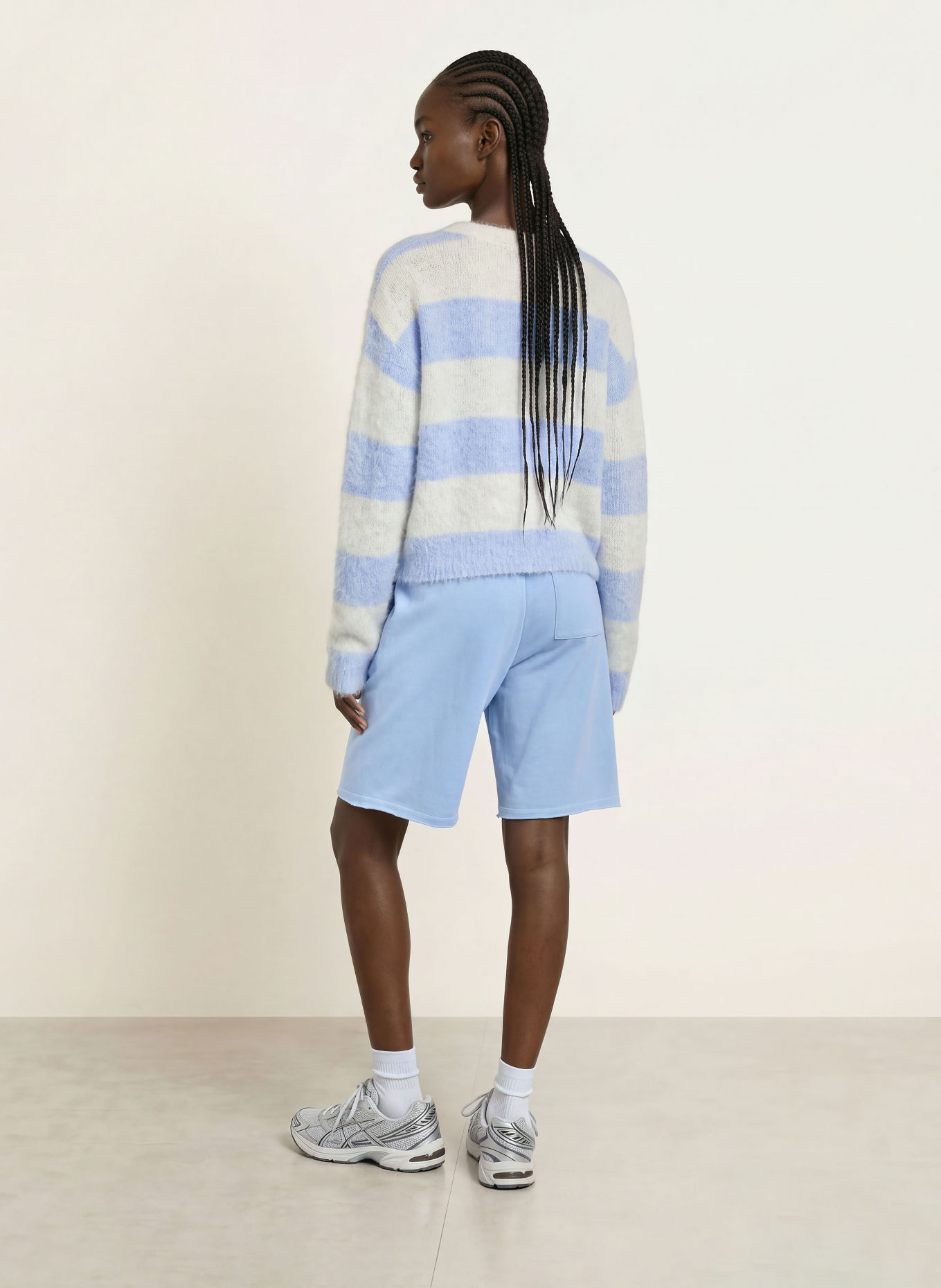 American Vintage Trui NIBY: LICHTBLAUW / WIT