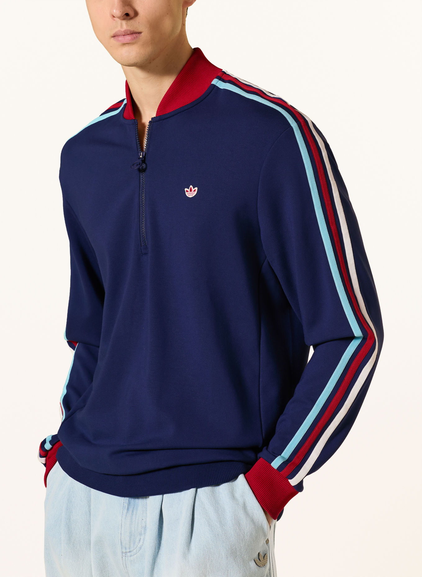 adidas Originals Sweatshirt ORIGINALS 3-STREIFEN: DUNKELBLAU / ROT / WEISS