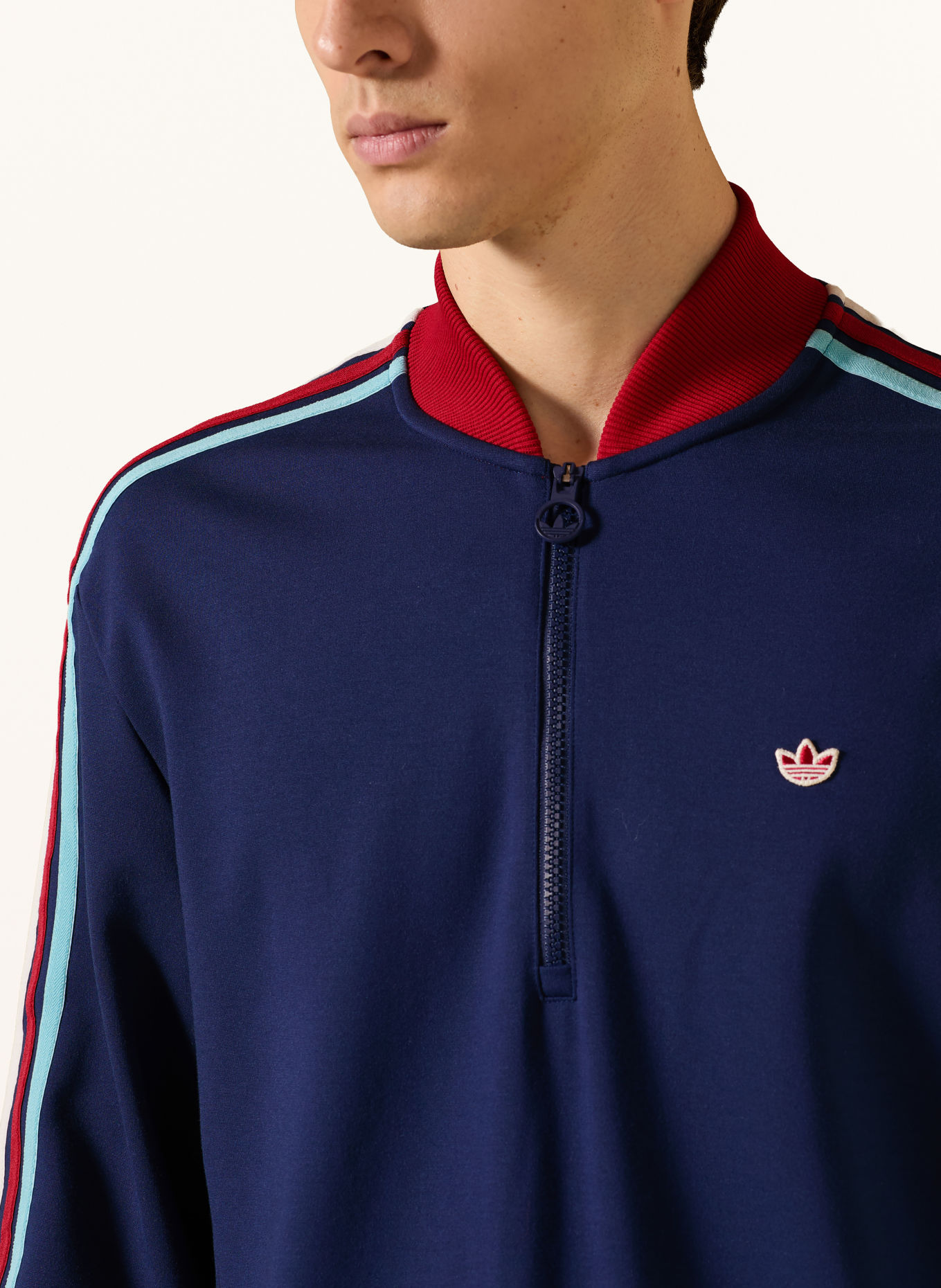 adidas Originals Sweatshirt ORIGINALS 3-STREIFEN: DUNKELBLAU / ROT / WEISS
