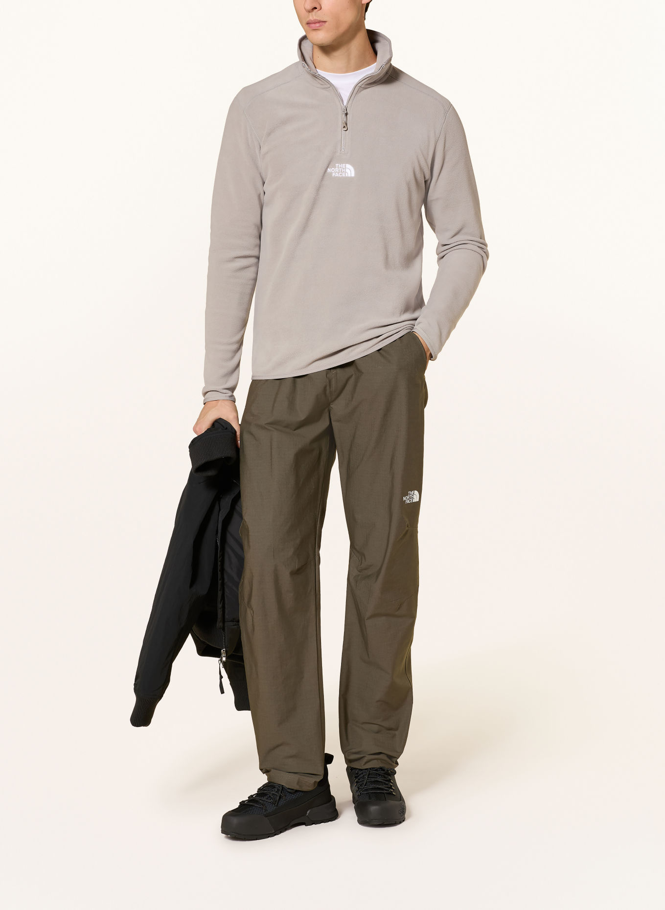 THE NORTH FACE Fleece-tröja med dragkedja GLACIER: LJUSGRÅ