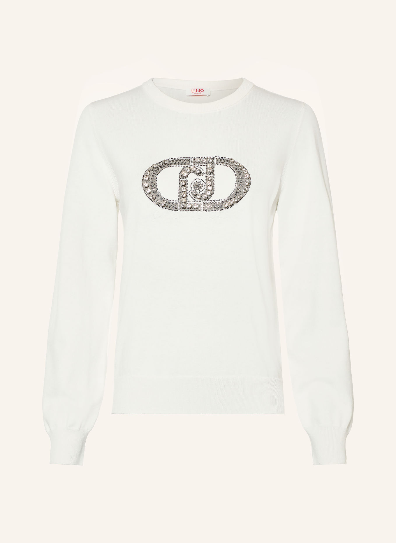 LIU JO Pullover med smykkesten: HVID / GRÅ