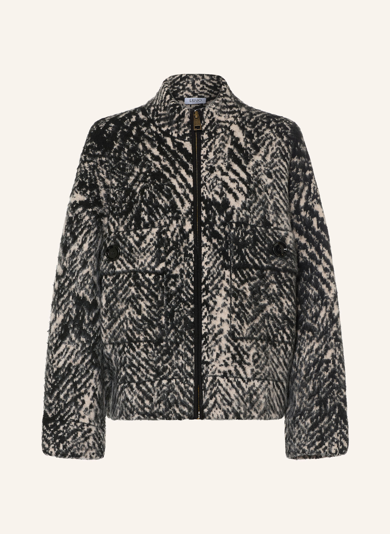 LIU JO Overjacket: BEIGE / SCHWARZ