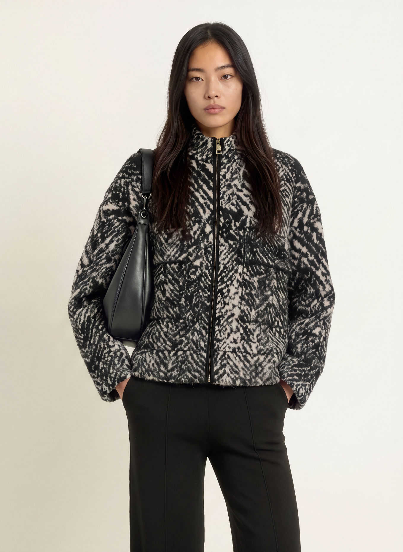 LIU JO Overjacket: BEIGE / SCHWARZ