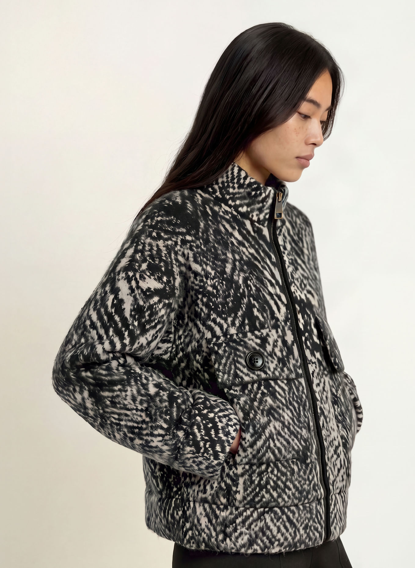 LIU JO Overjacket: BEIGE / SCHWARZ