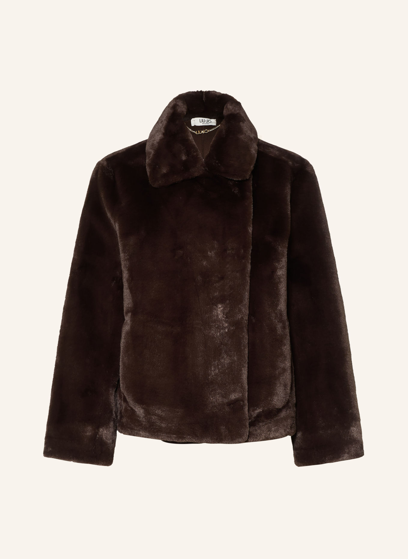 LIU JO Faux Fur Jacket: DARK BROWN