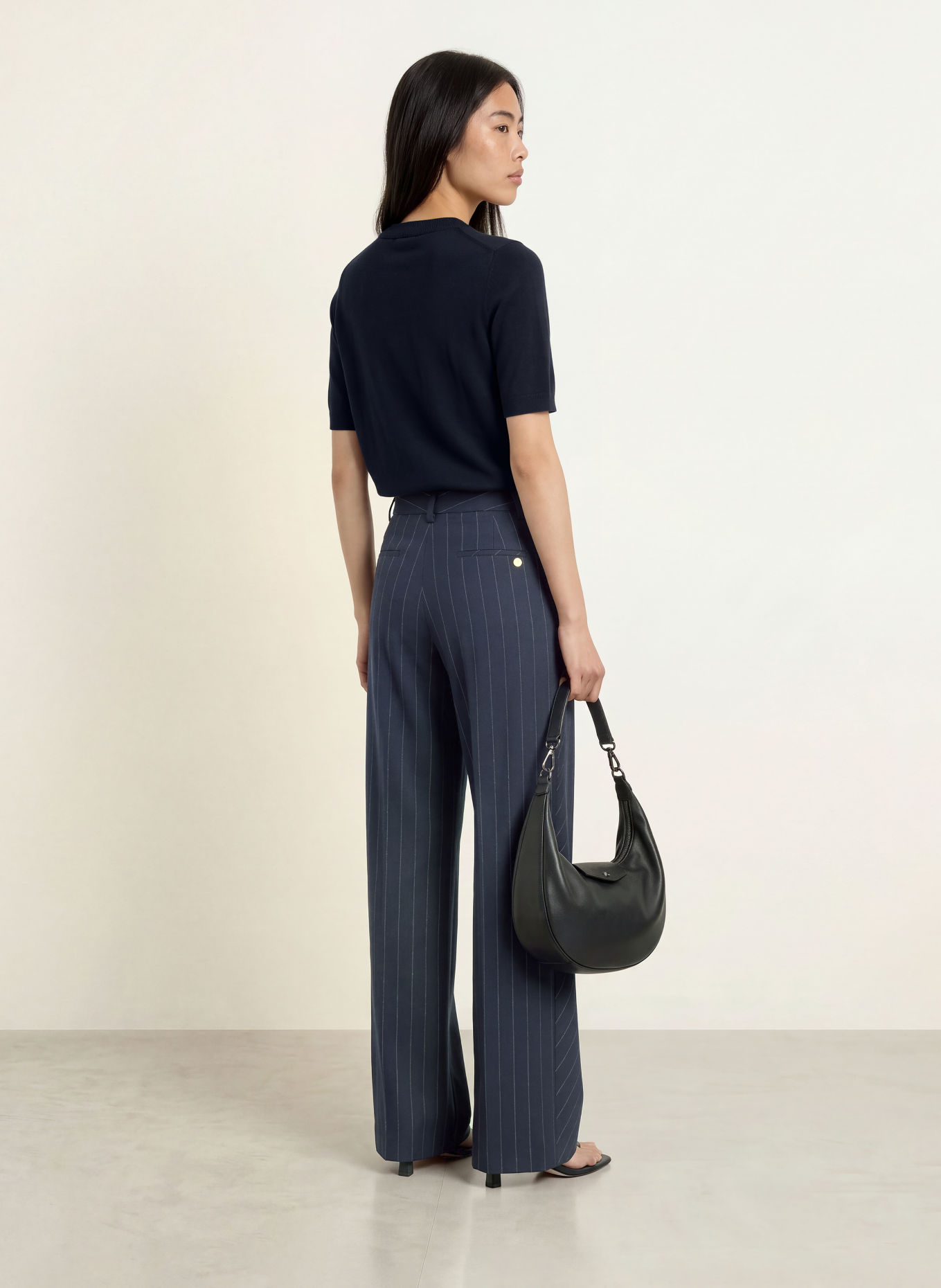 LIU JO Gebreid shirt met sierstenen: DONKERBLAUW