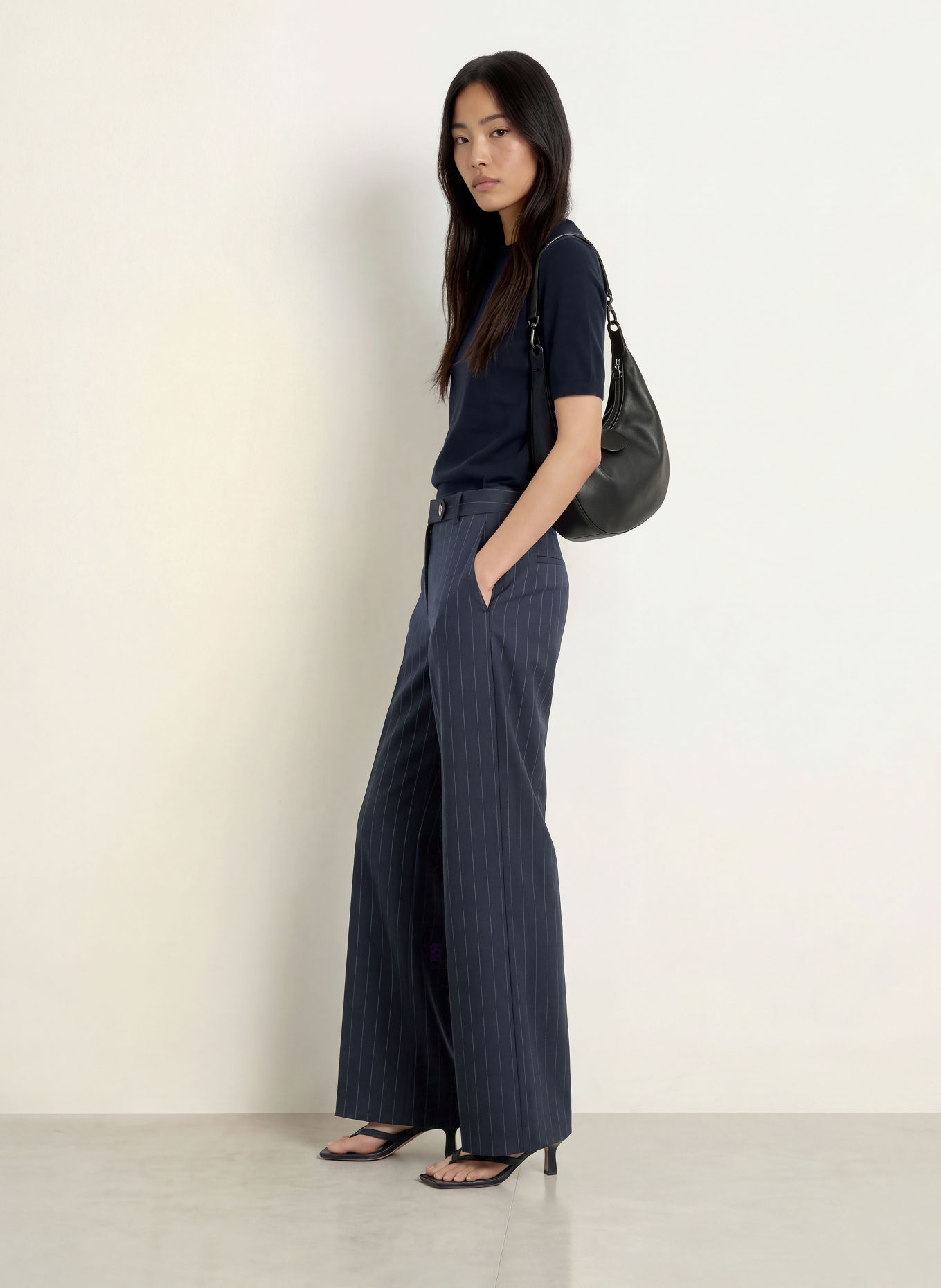 LIU JO Gebreid shirt met sierstenen: DONKERBLAUW