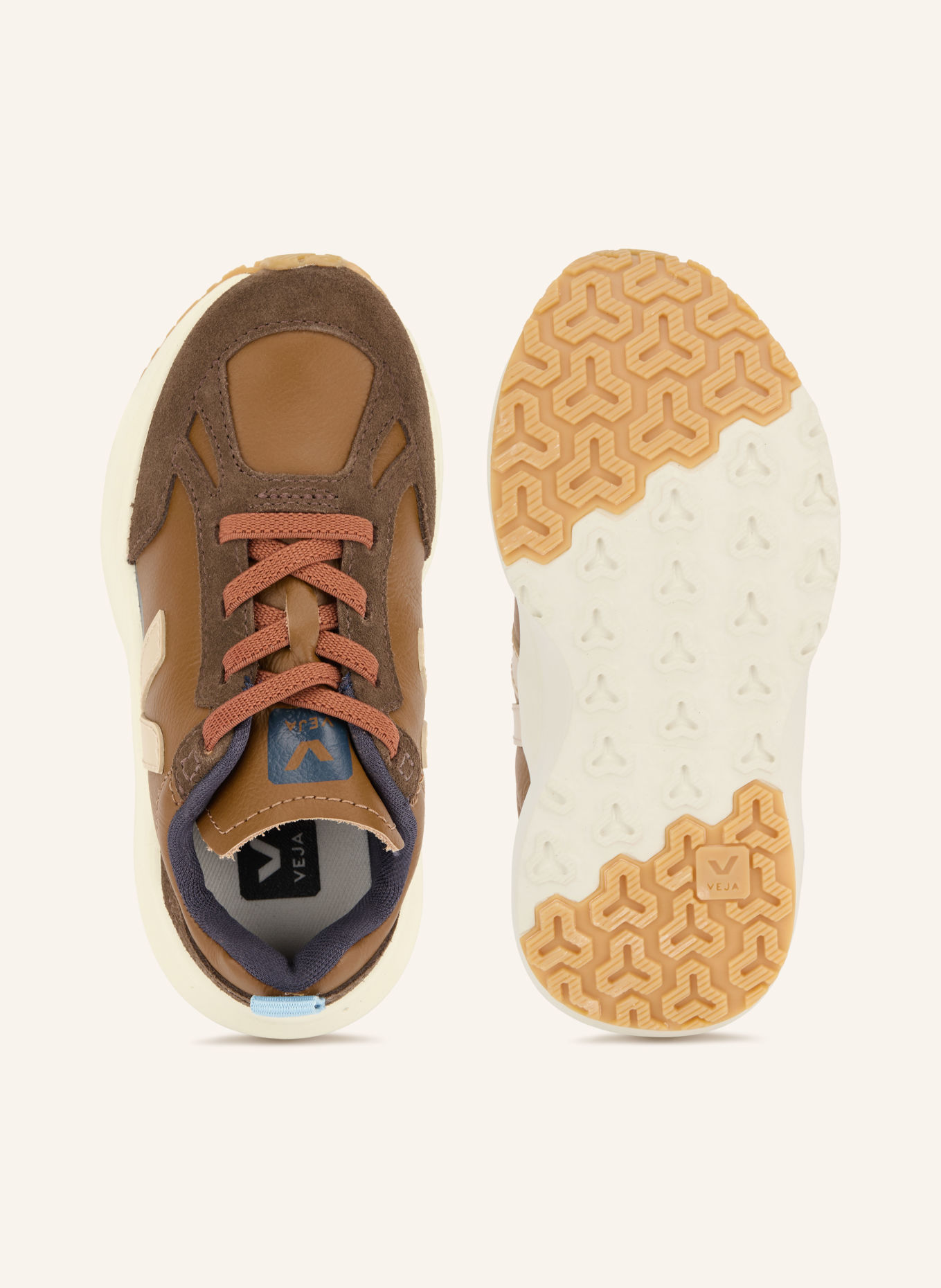 VEJA Slip-On Sneakers SMALL CANARY VEJA X BONPOINT: BRUN / MÖRKBRUN / LJUSBLÅ