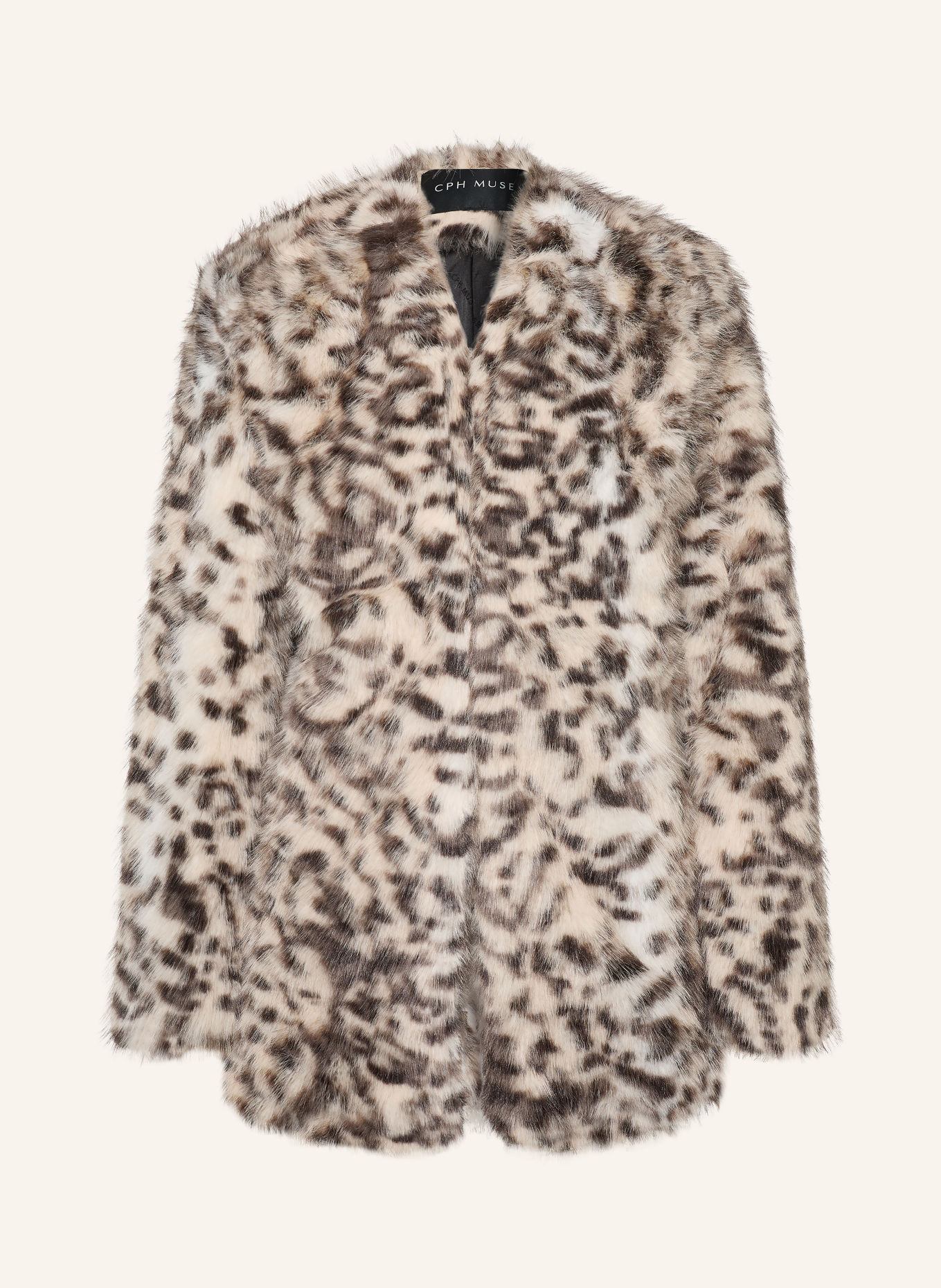 CPH MUSE Faux Fur Jacket CMFOLO: ECRU / DARK BROWN