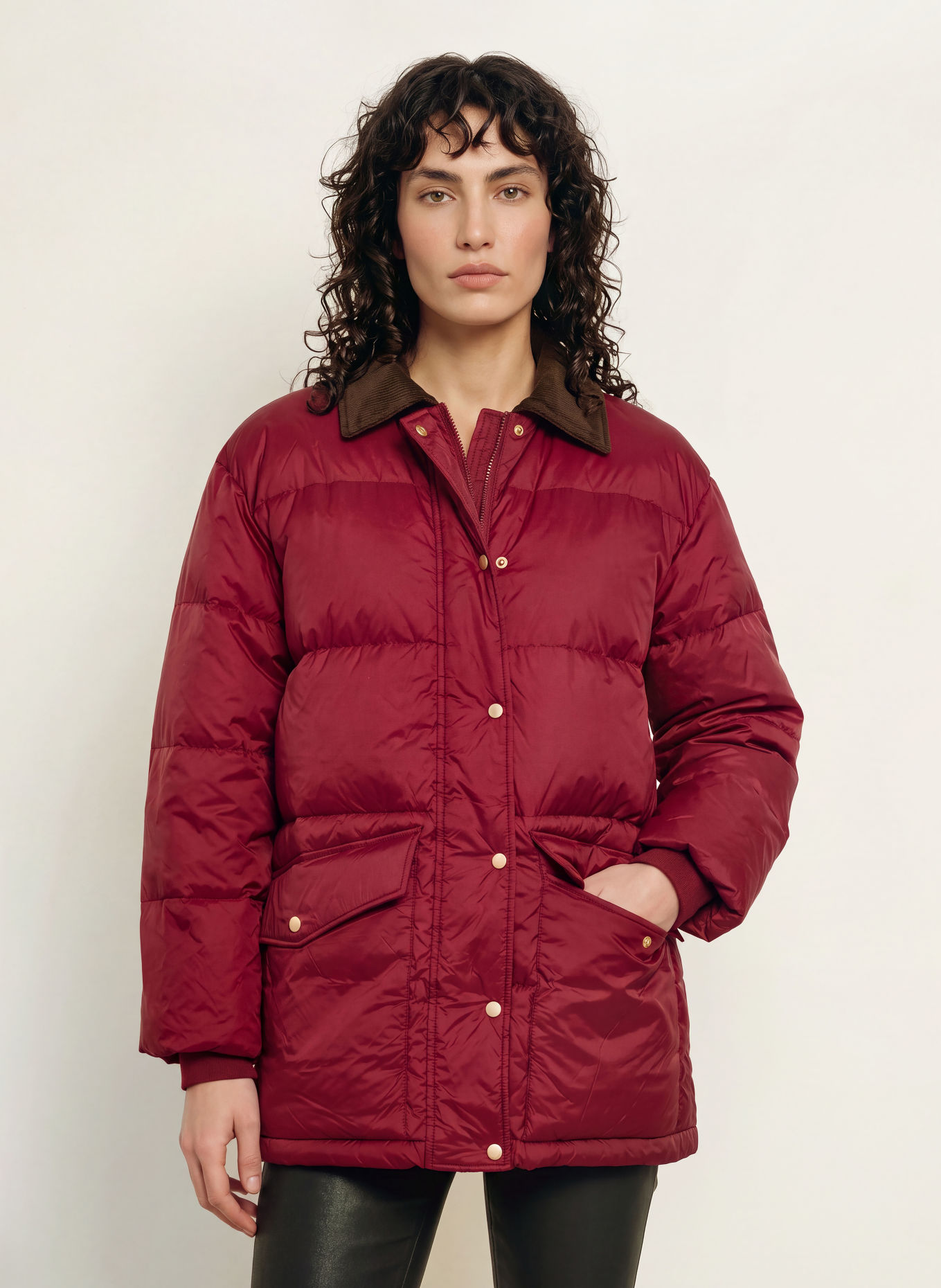 InWear Donsjas HALIFAXIW: DONKERROOD / MARRON FONCÉ