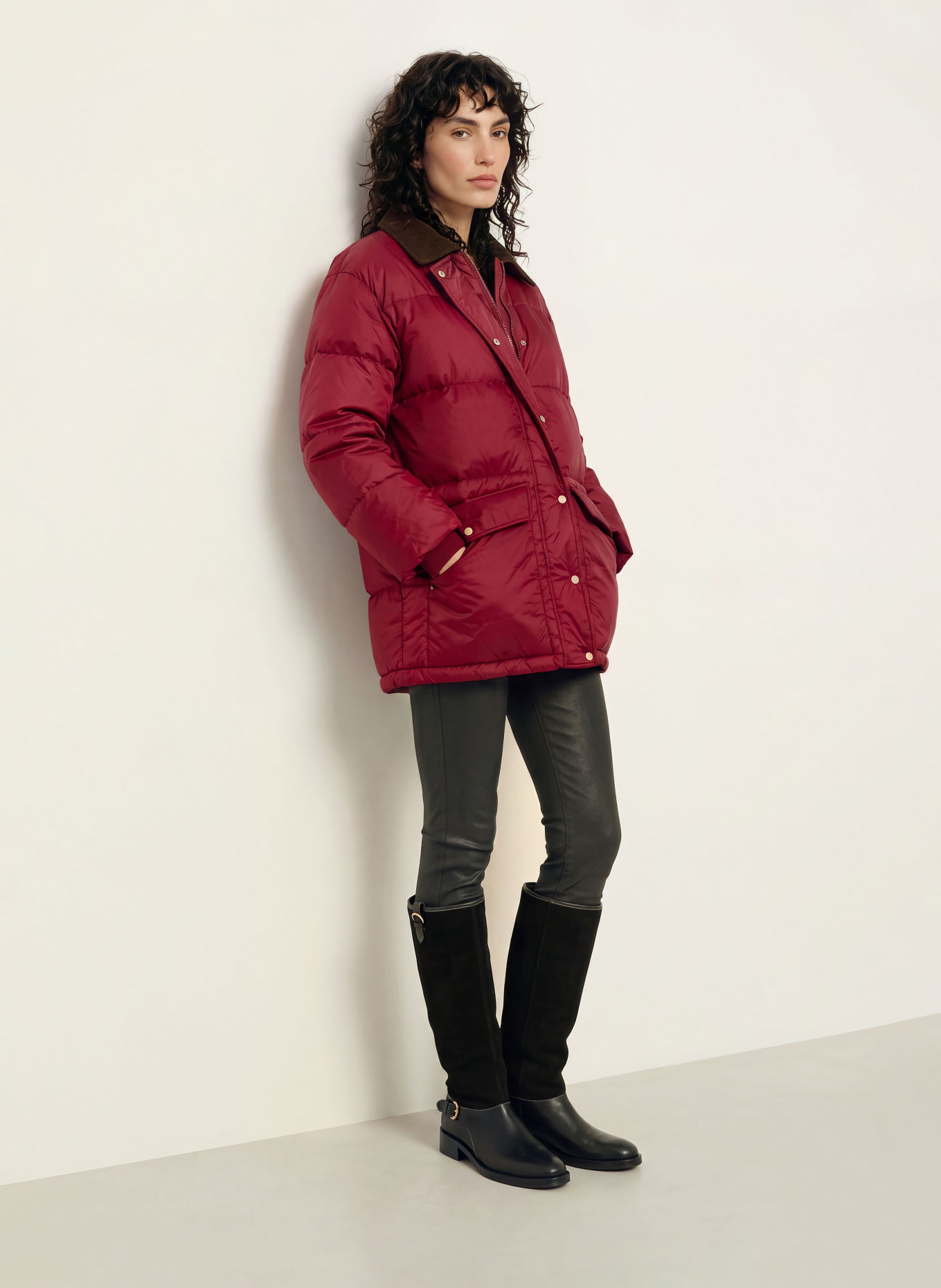InWear Donsjas HALIFAXIW: DONKERROOD / MARRON FONCÉ
