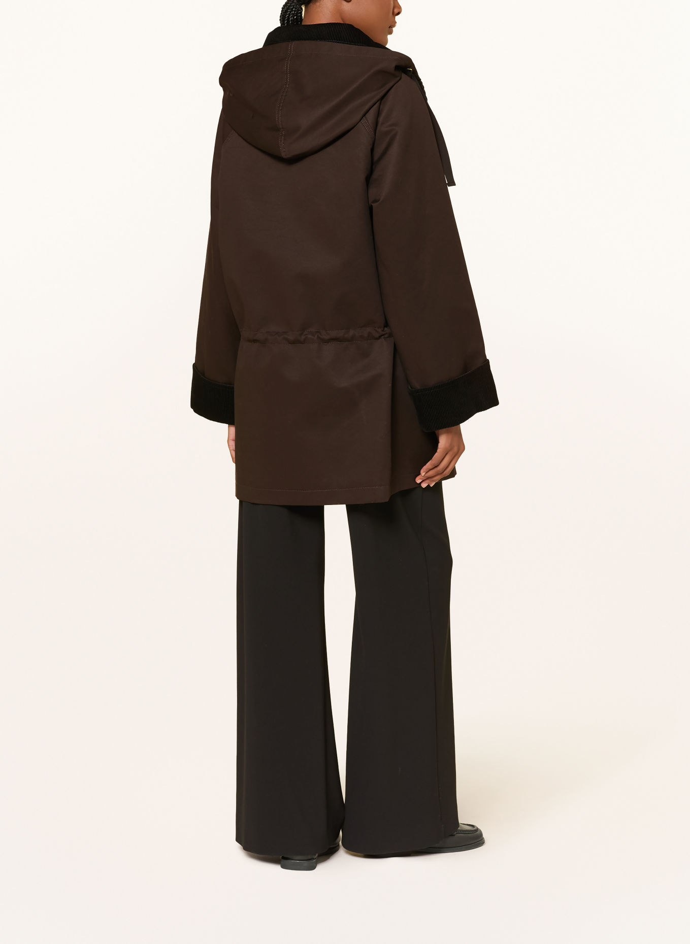 InWear HUNTERYIW Parka in a mix of materials: DARK BROWN / BLACK