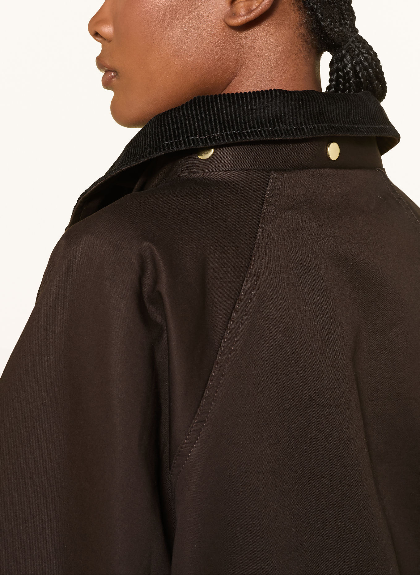 InWear HUNTERYIW Parka in a mix of materials: DARK BROWN / BLACK