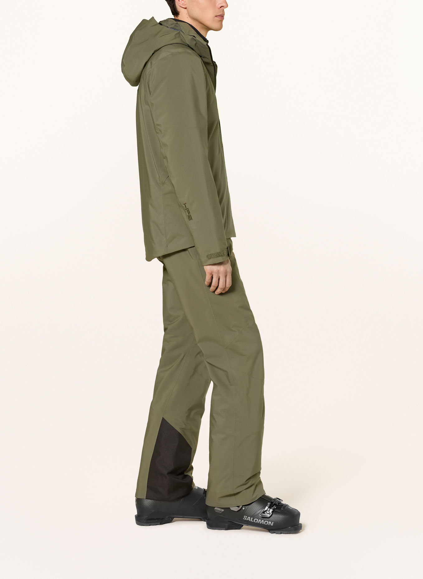 Peak Performance MAROON INSULATED Ski Pants: KHAKI / BLACK