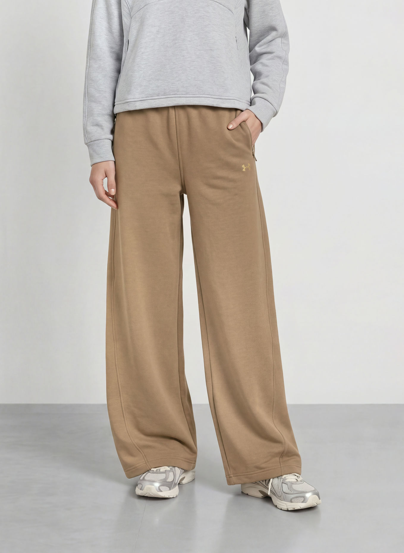 UNDER ARMOUR Sweatpants UNSTOPPABLE FLC OPEN: KHAKI