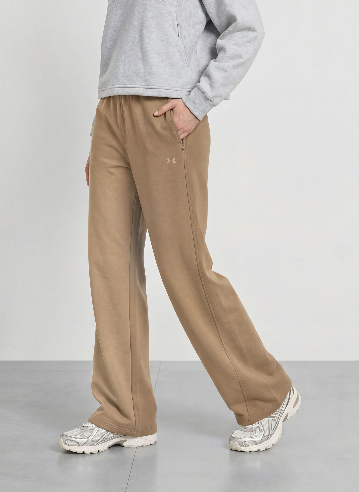 UNDER ARMOUR Sweatpants UNSTOPPABLE FLC OPEN: KHAKI