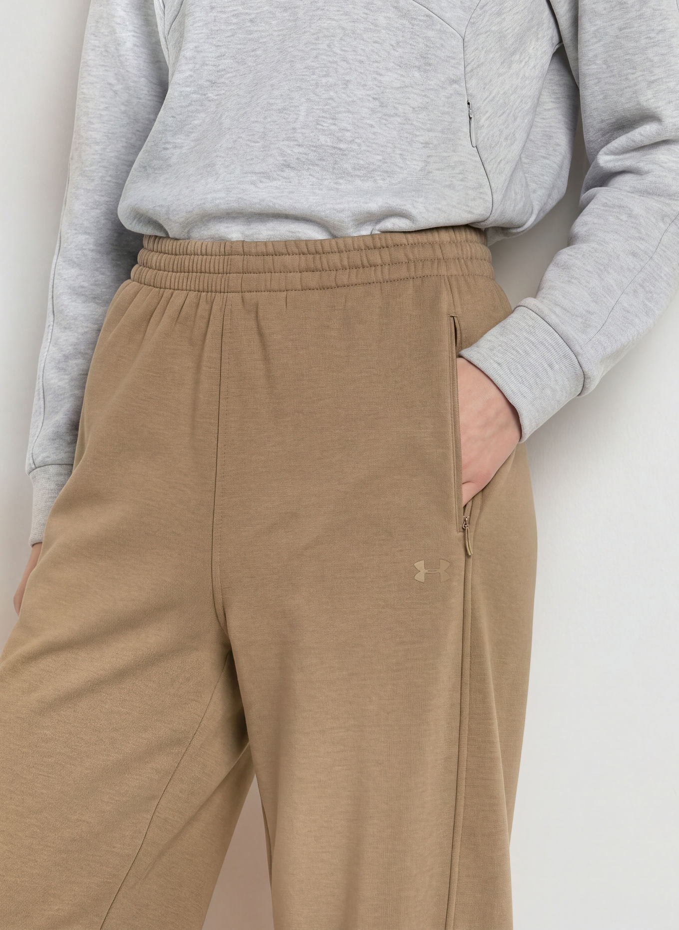 UNDER ARMOUR Sweatpants UNSTOPPABLE FLC OPEN: KHAKI