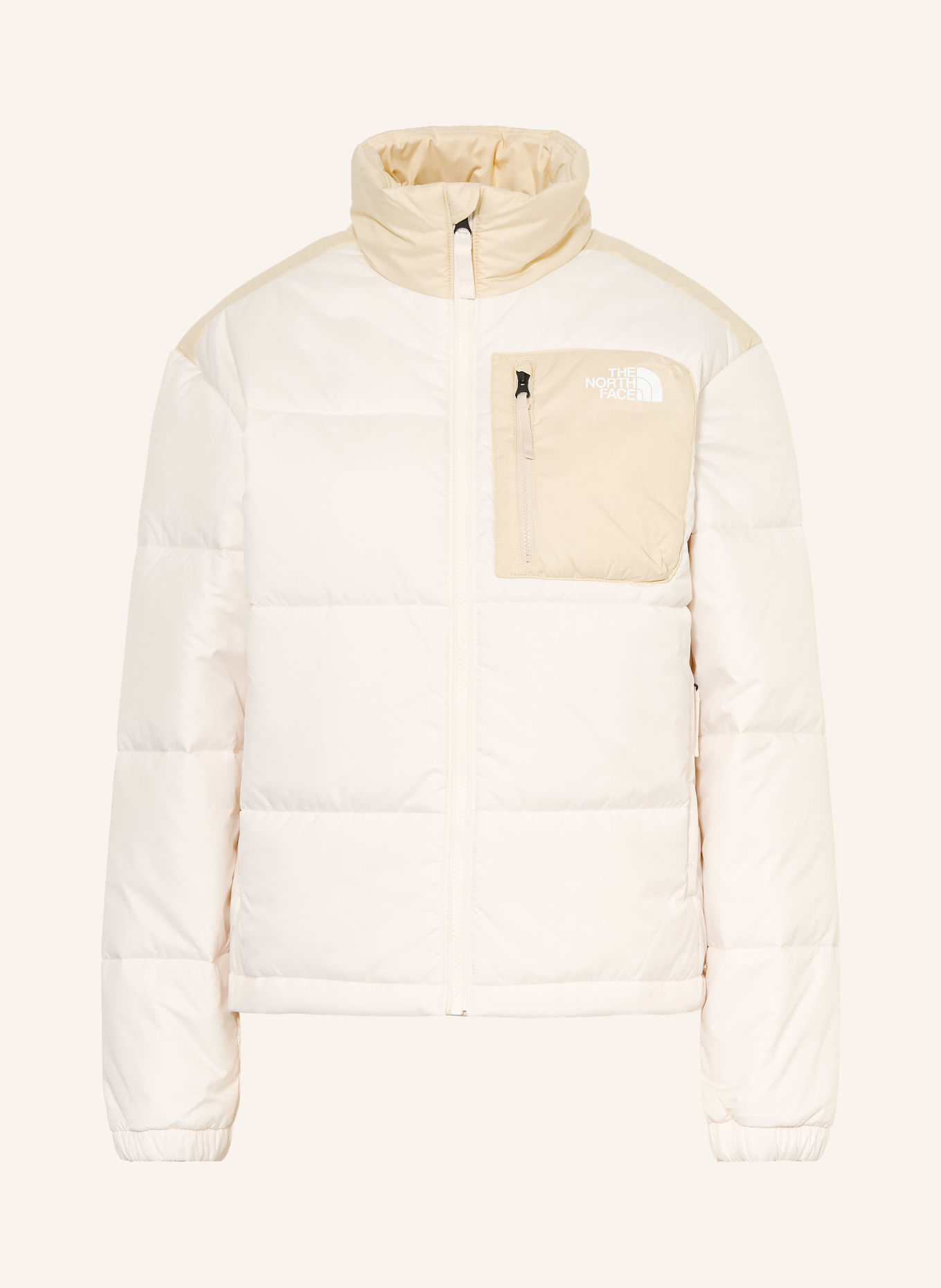 THE NORTH FACE NUKETO Quilted Jacket: WHITE / BEIGE