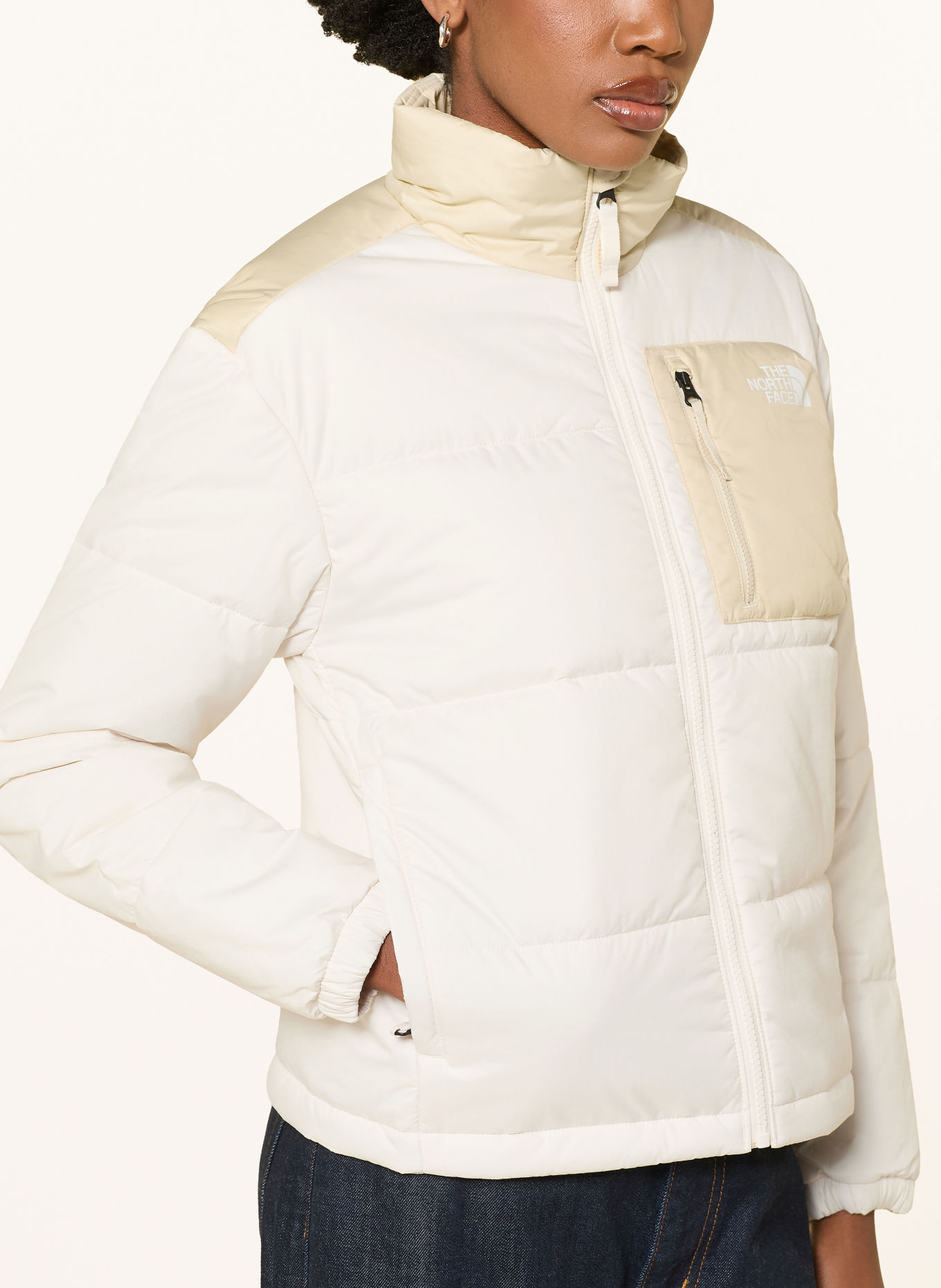 THE NORTH FACE NUKETO Quilted Jacket: WHITE / BEIGE