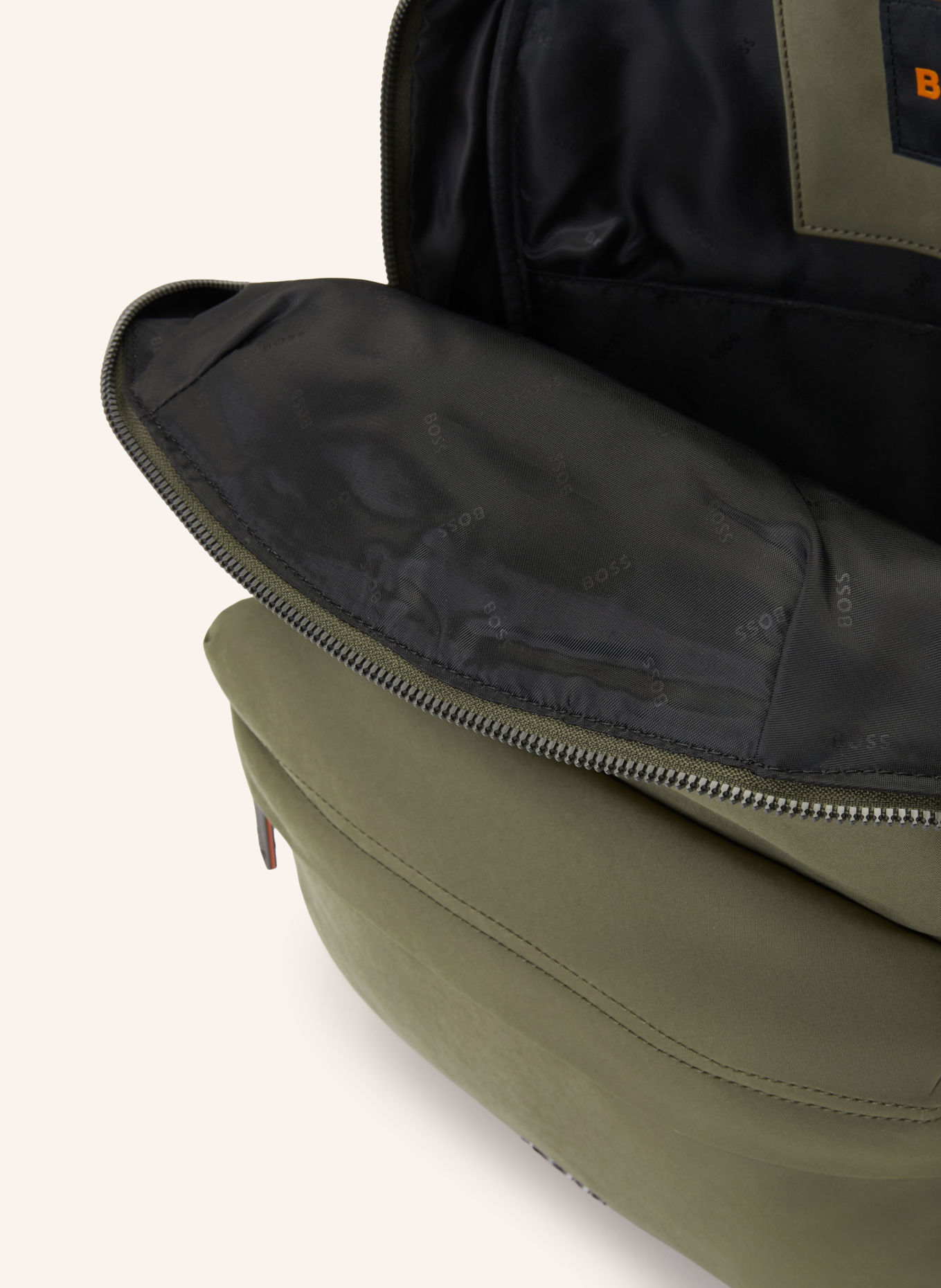 BOSS ERYK Backpack with laptop compartment: OLIVE