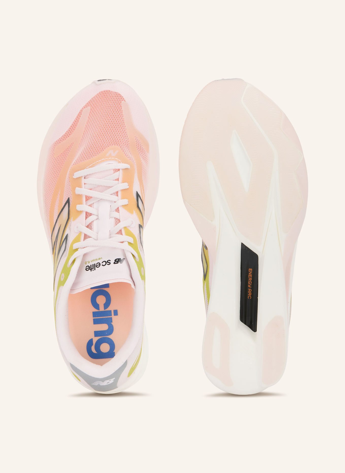 new balance SUPERCOMP ELITE V6 Running Shoes: LIGHT PINK / ORANGE / LIGHT GREEN