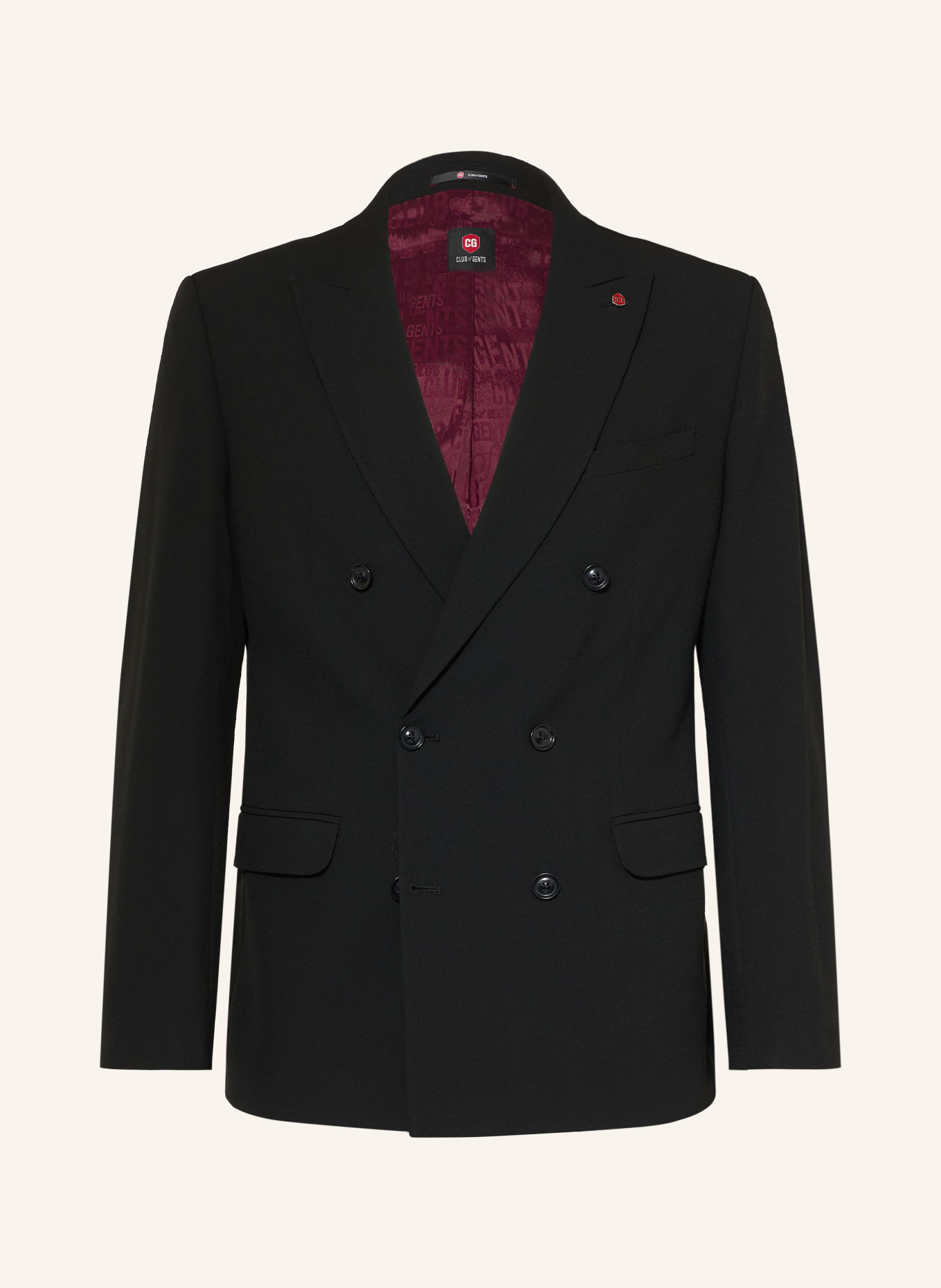 CG - CLUB of GENTS Sacou de costum CG GRINGO, croială lejeră: 90 SCHWARZ