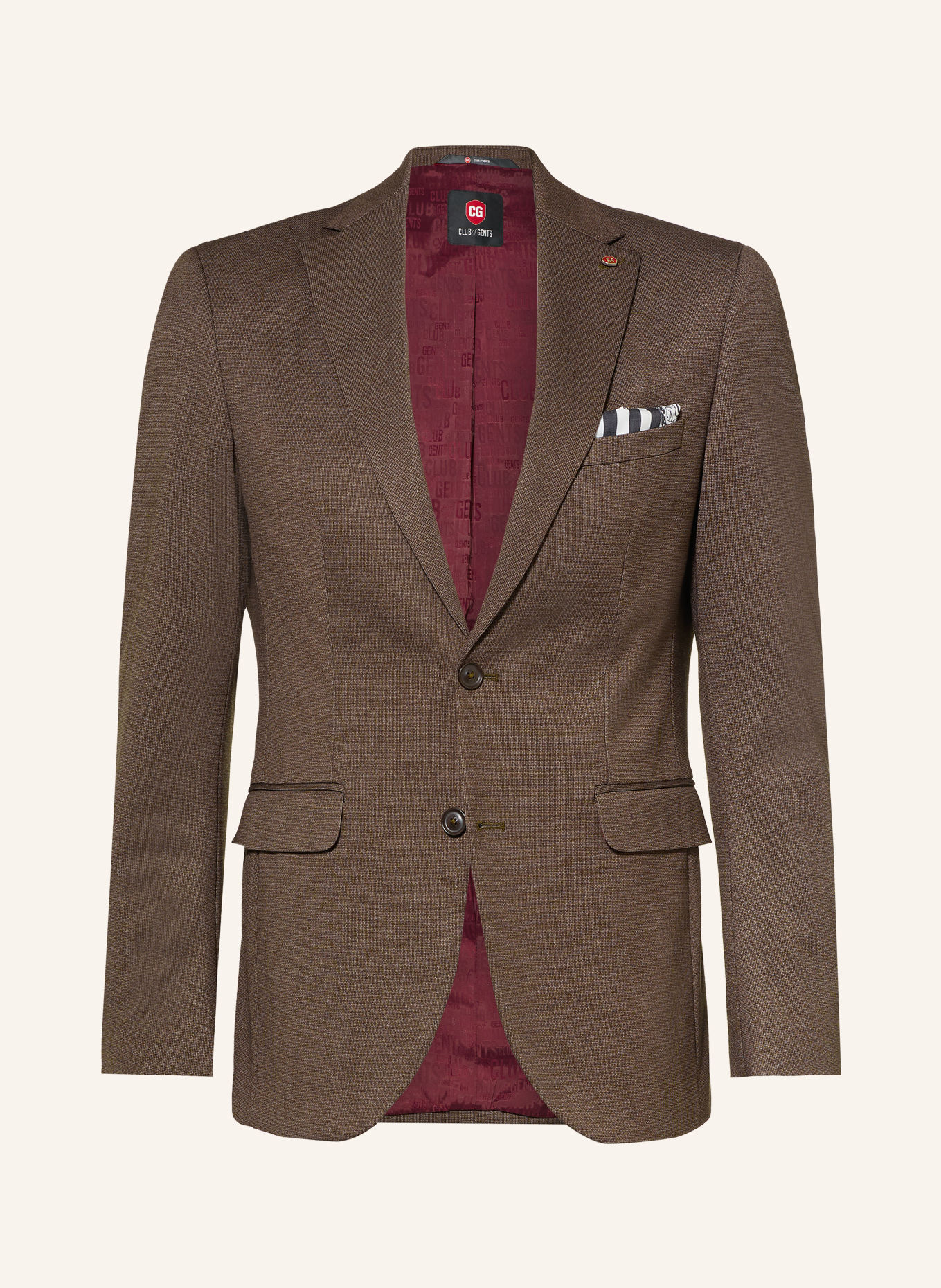 CG - CLUB of GENTS CG CALVIN Slim Fit Jersey Suit Jacket: 73 DUNKELBRAUN