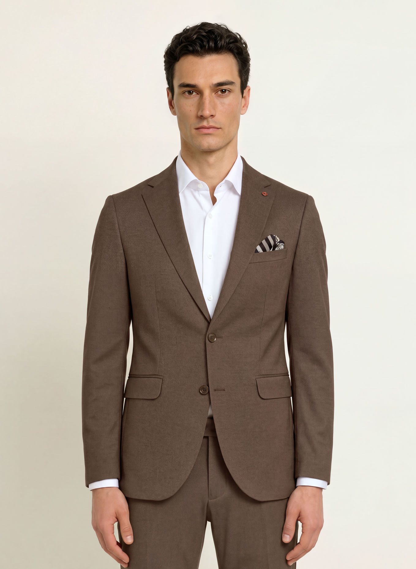 CG - CLUB of GENTS CG CALVIN Slim Fit Jersey Suit Jacket: 73 DUNKELBRAUN