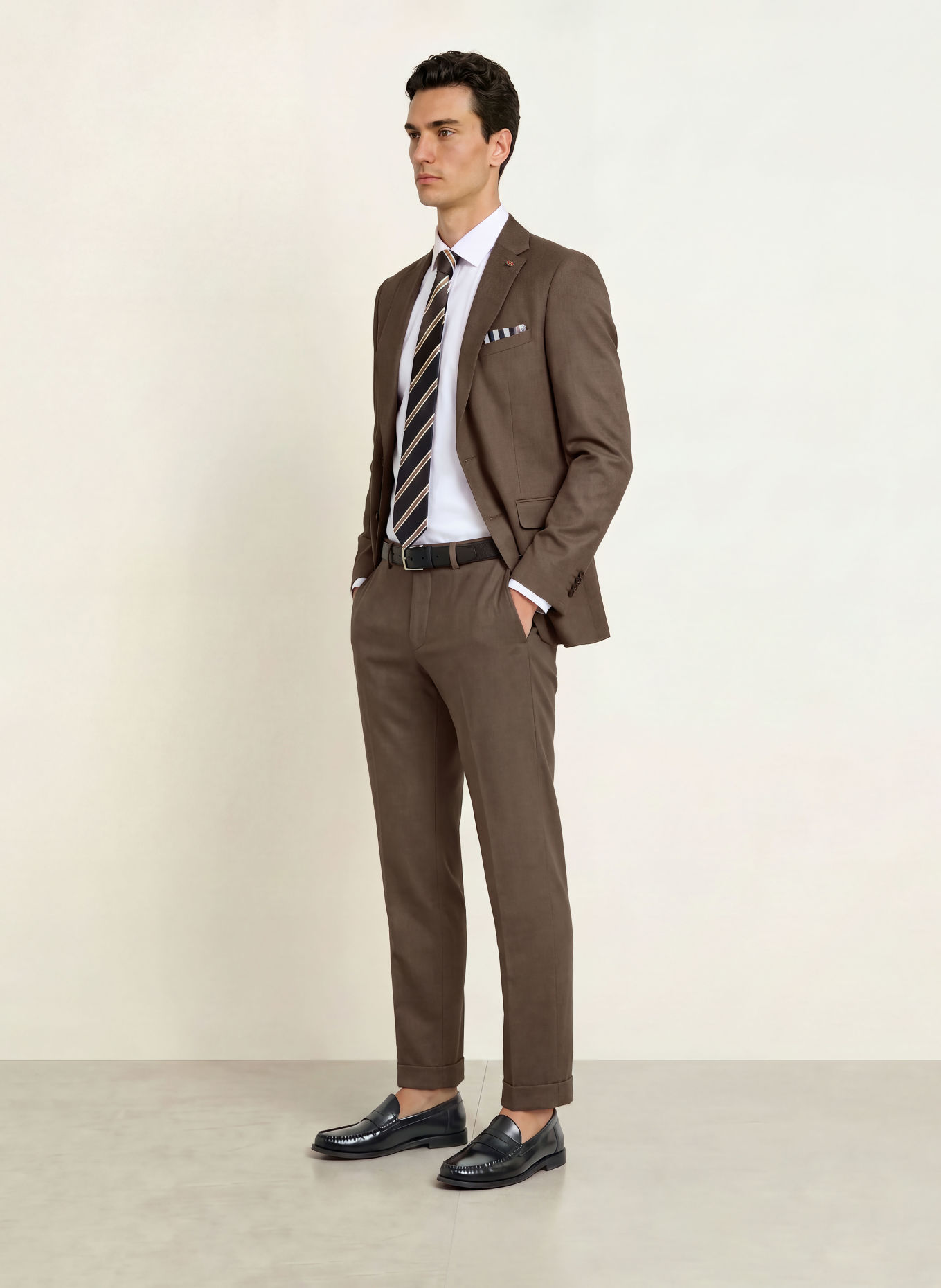 CG - CLUB of GENTS CG CALVIN Slim Fit Jersey Suit Jacket: 73 DUNKELBRAUN