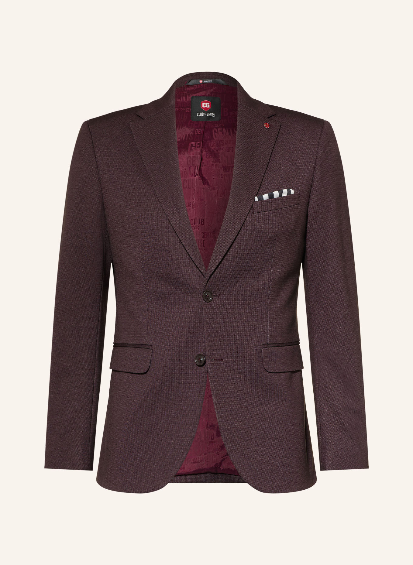 CG - CLUB of GENTS Anzugsakko CG CALVIN Slim Fit aus Jersey: 43 DUNKELROT