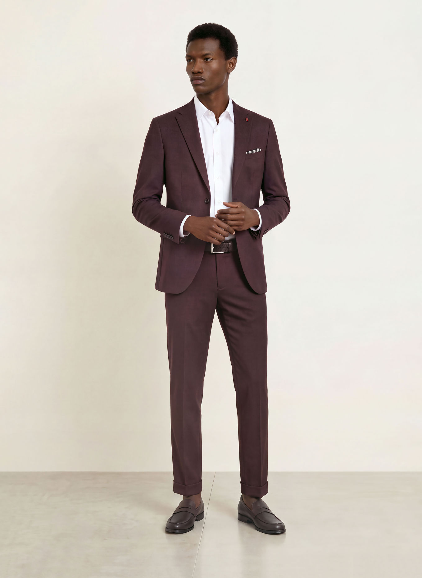 CG - CLUB of GENTS Anzugsakko CG CALVIN Slim Fit aus Jersey: 43 DUNKELROT
