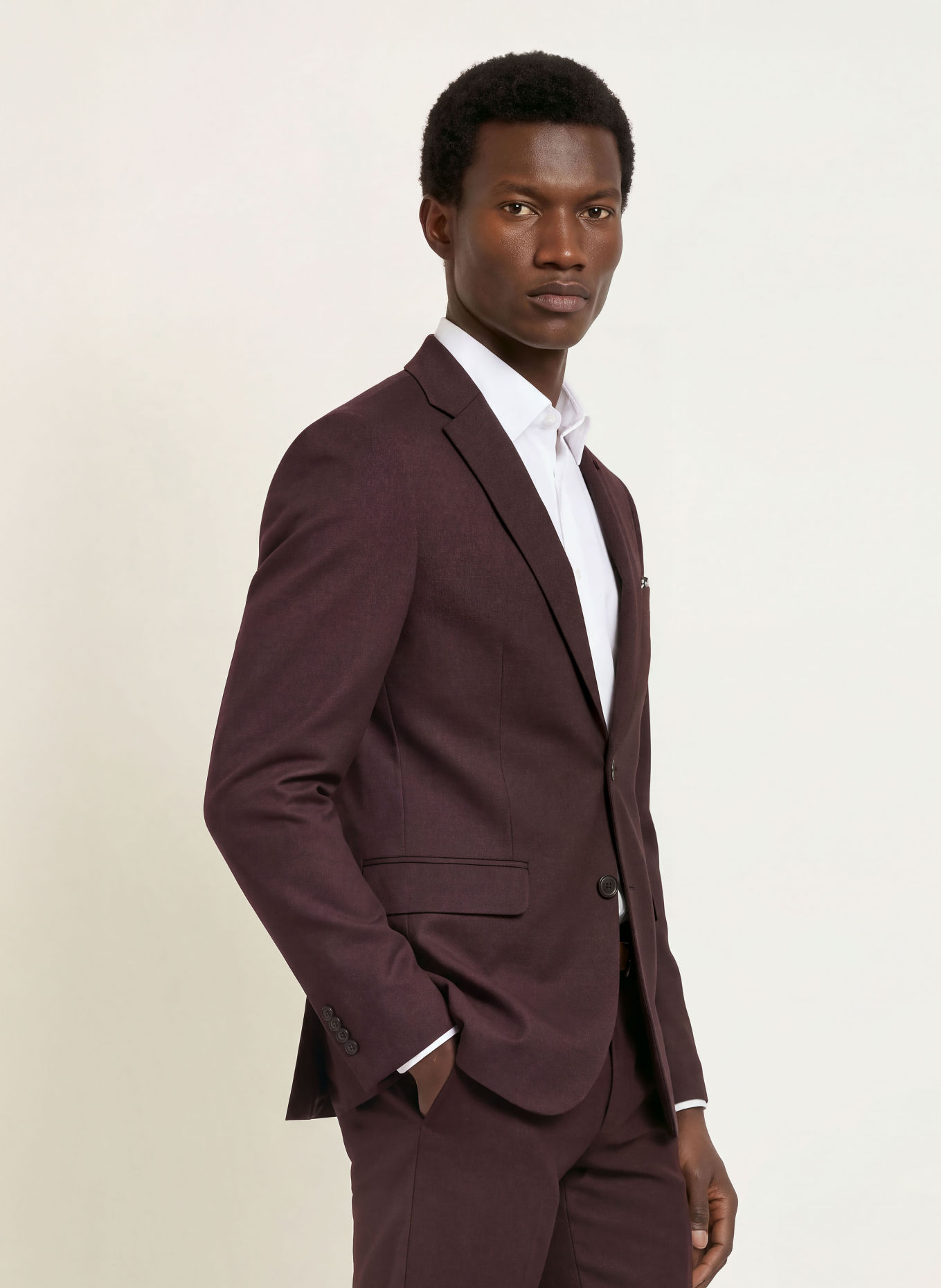 CG - CLUB of GENTS Anzugsakko CG CALVIN Slim Fit aus Jersey: 43 DUNKELROT